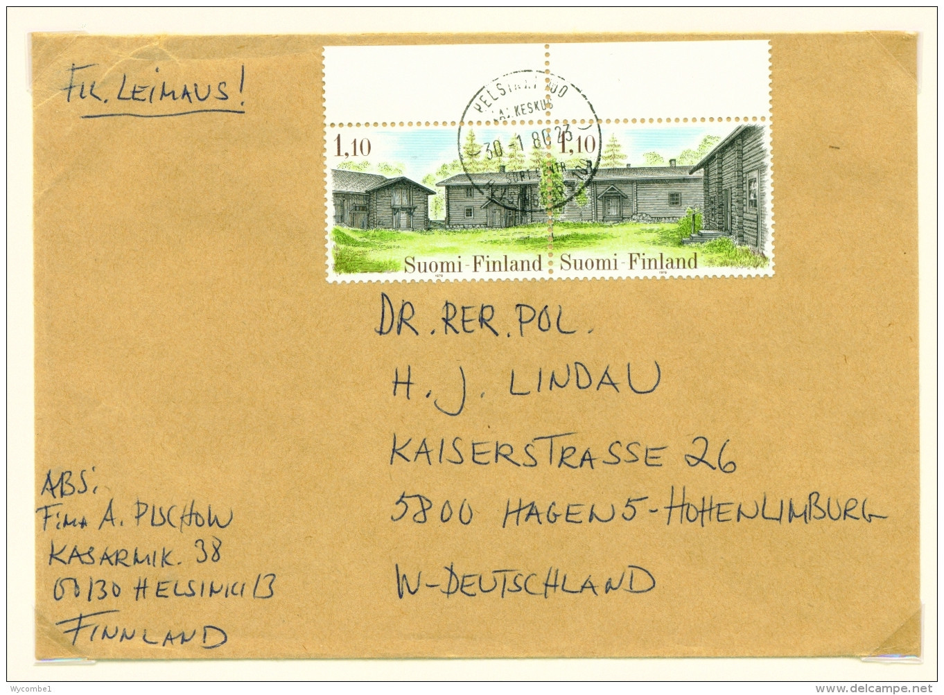 FINLAND  -  1979  Cover To Germany  As Scan - Briefe U. Dokumente