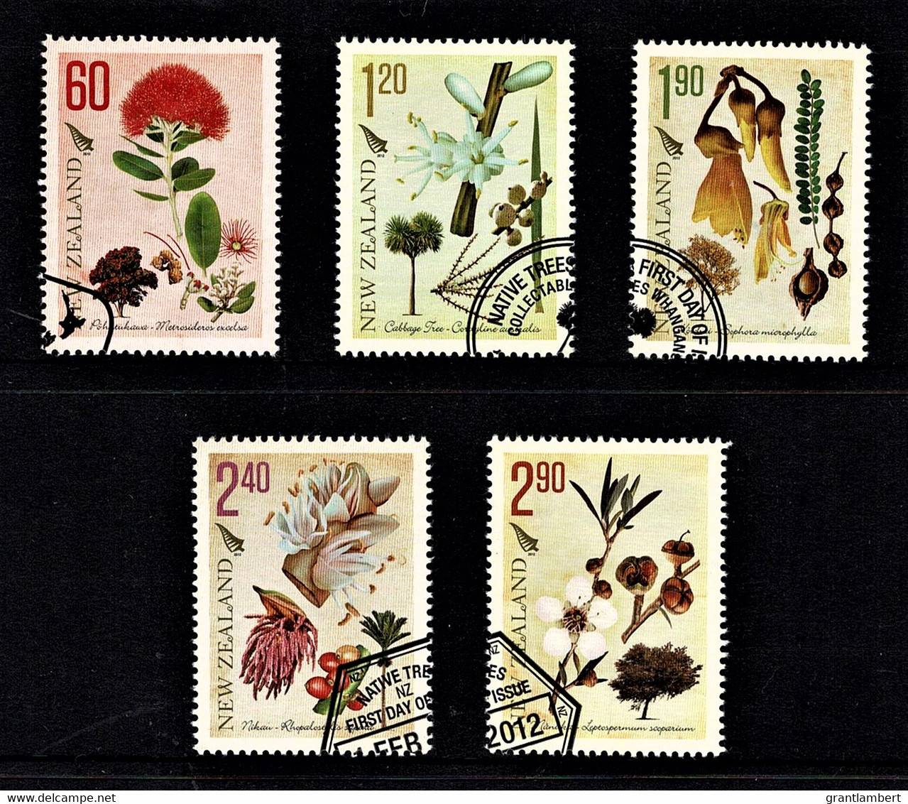 New Zealand 2012 Native Trees Set Of 5 Used - Usados