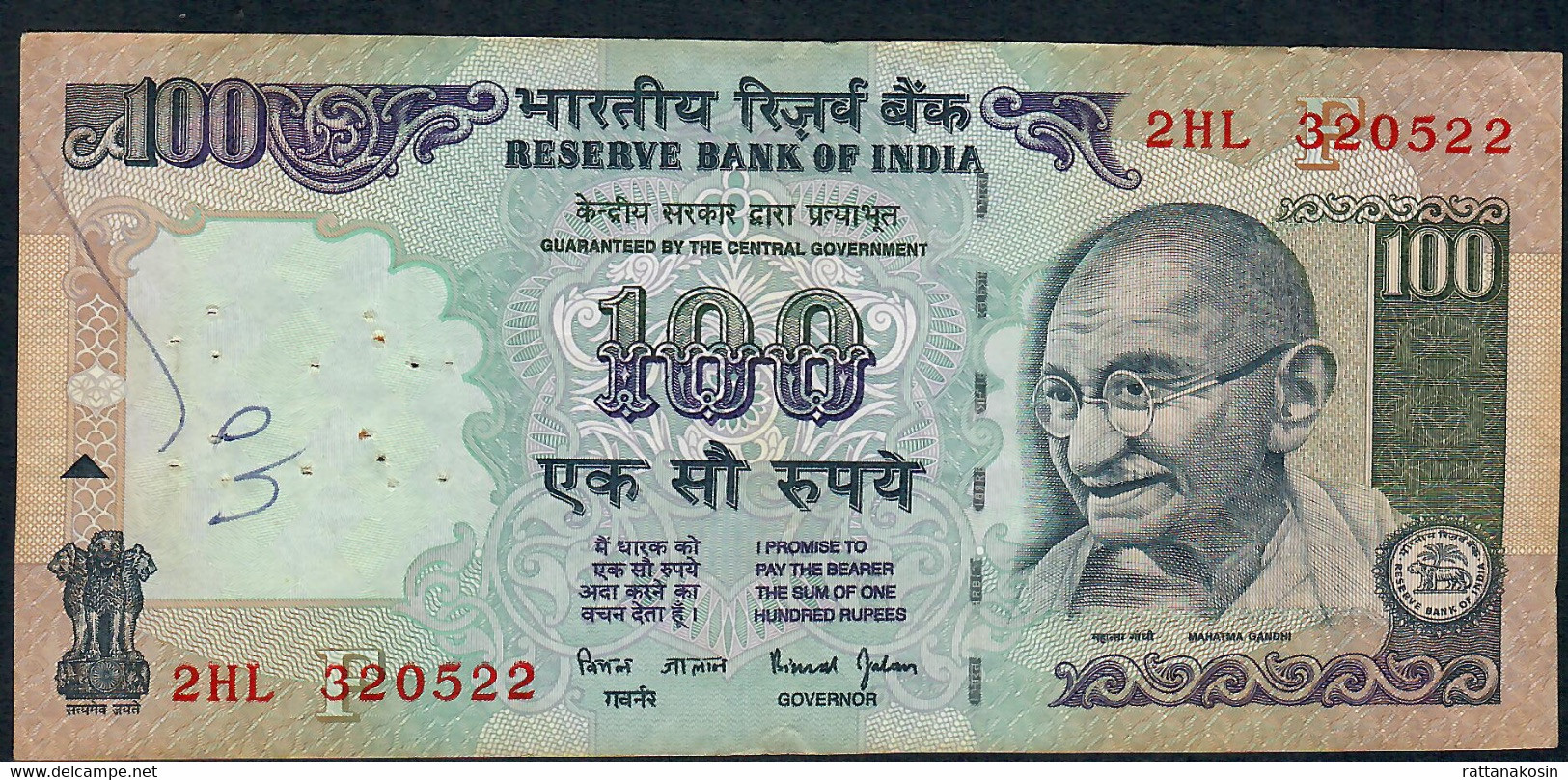 INDIA P91b4 100 RUPEES 1996 Signature 18  LETTER F #2HL   FINE - Inde