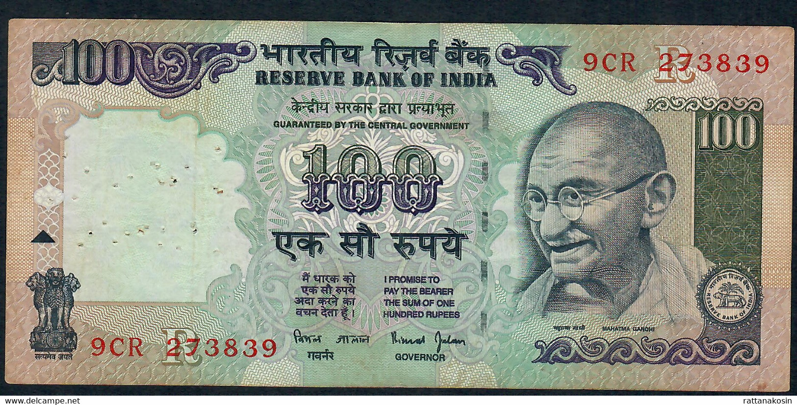 INDIA P91b6 100 RUPEES 1996 Signature 18  LETTER R #9CR   FINE - Inde