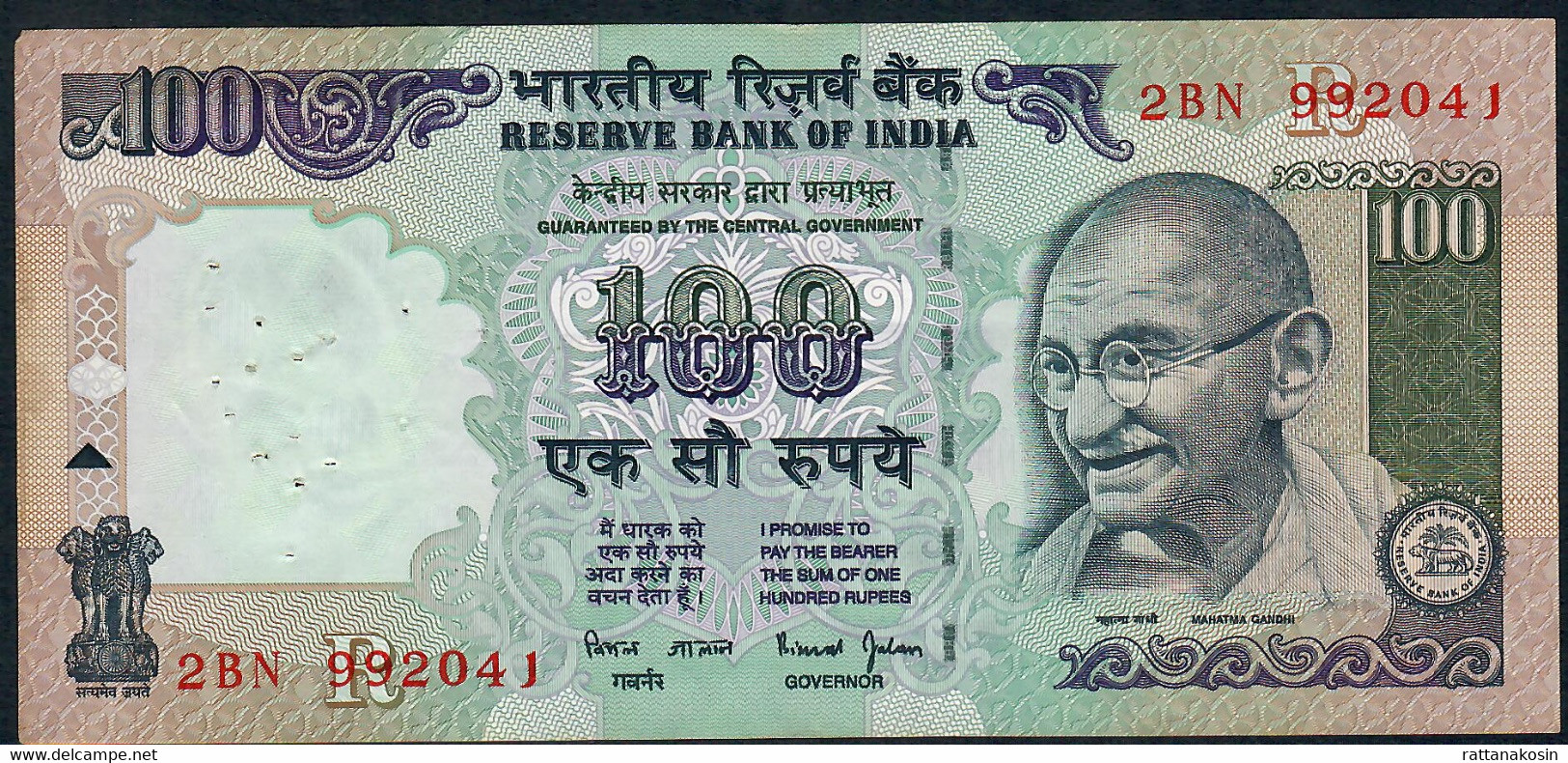 INDIA P91b6 100 RUPEES 1996 Signature 18  LETTER R #2BN   FINE - Inde