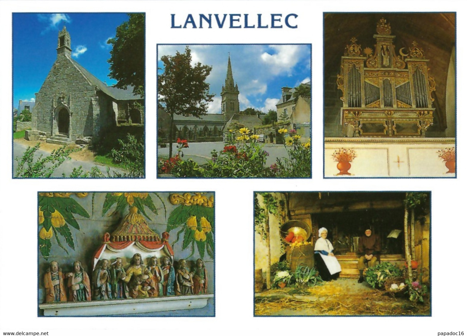 22 - Lanvellec - Multivues (5) : Chapelle De St-Maudez, Place De L'église, Orgue De Dalam, Retable De St-Goulven - Lanvellec