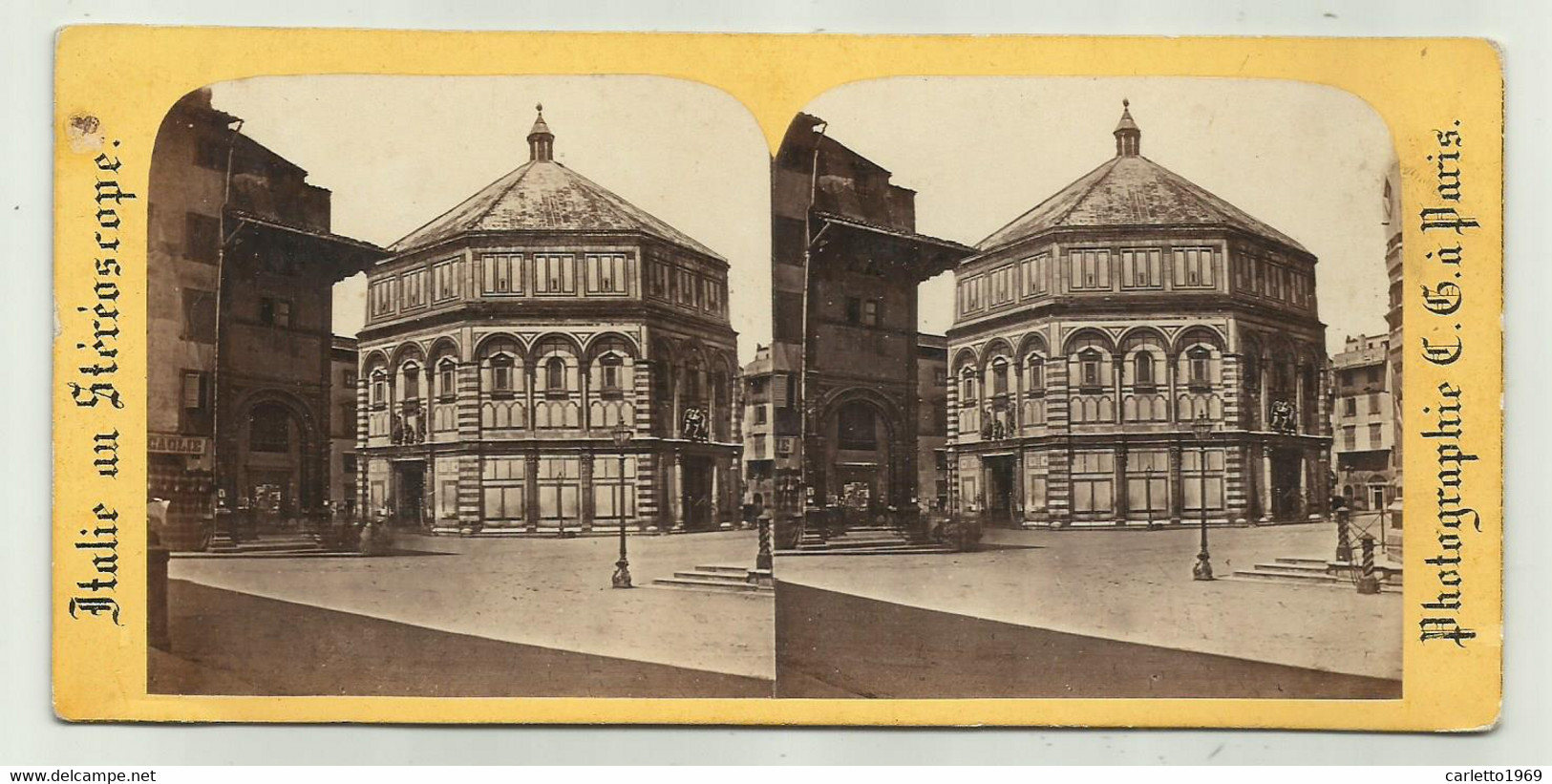 FIRENZE BATTISTERO  - CARTA STEREOSCOPICA - Stereoscopic