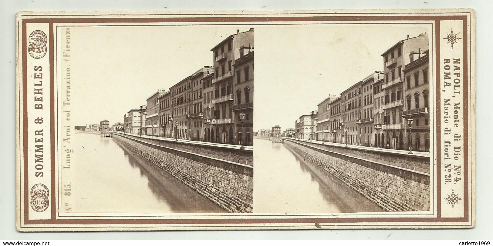 LUNG'ARNI COL TERRAZZINO - FIRENZE   - CARTA STEREOSCOPICA - Stereoscopic