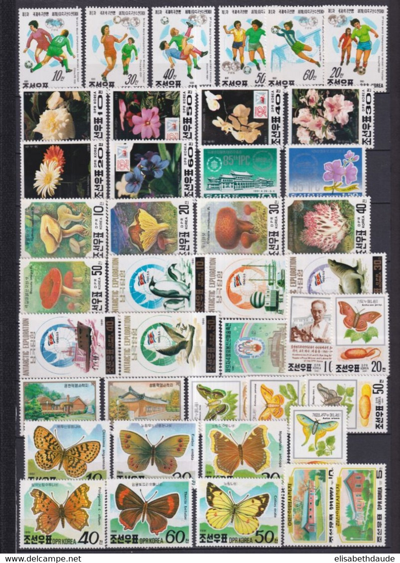 KOREA - 1991 - ANNEE INCOMPLETE ** MNH 3 PAGES ! - ANIMAUX/TRANSPORTS/FLEURS ETC....COTE YVERT = 101 EUR - Korea (Noord)