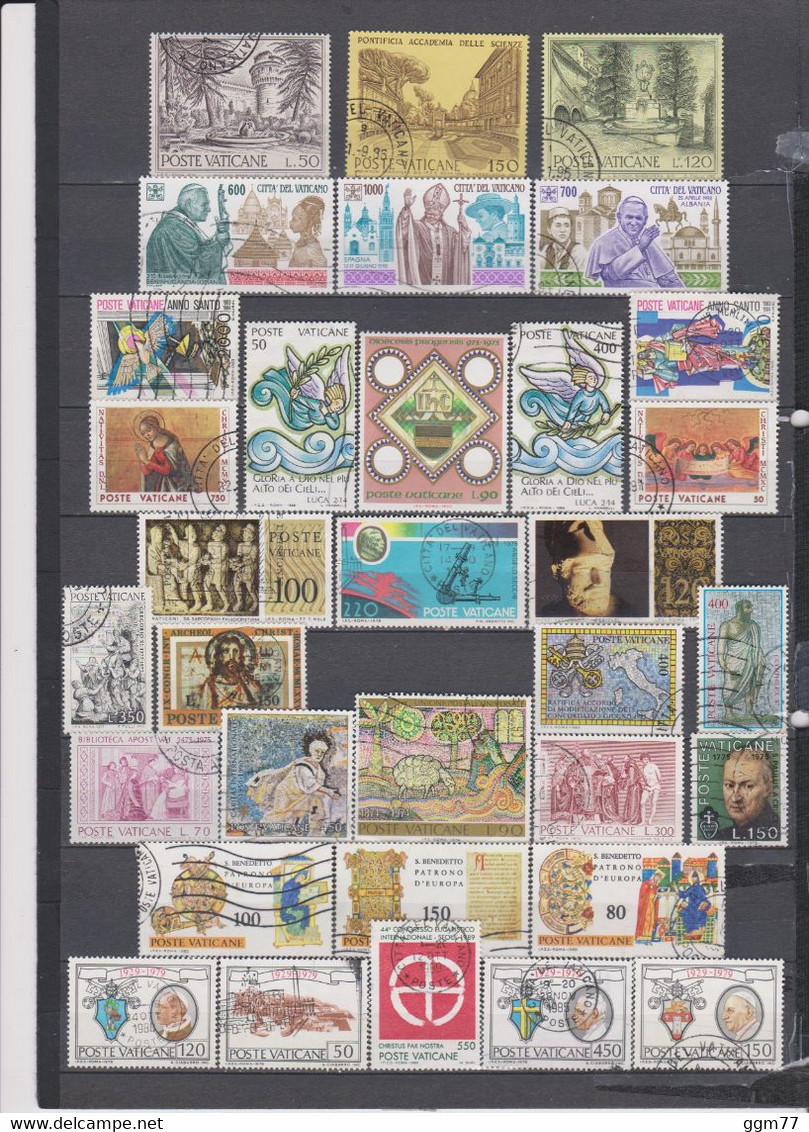 136 TIMBRES VATICAN OBLITERES & NEUFS** + SANS GOMME DE 1973 à 1996  Cote : 106,70 € - Oblitérés