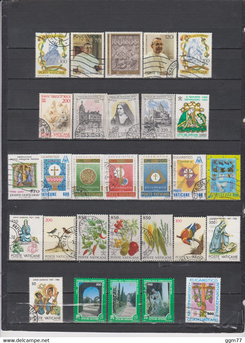 136 TIMBRES VATICAN OBLITERES & NEUFS** + SANS GOMME DE 1973 à 1996  Cote : 106,70 € - Used Stamps