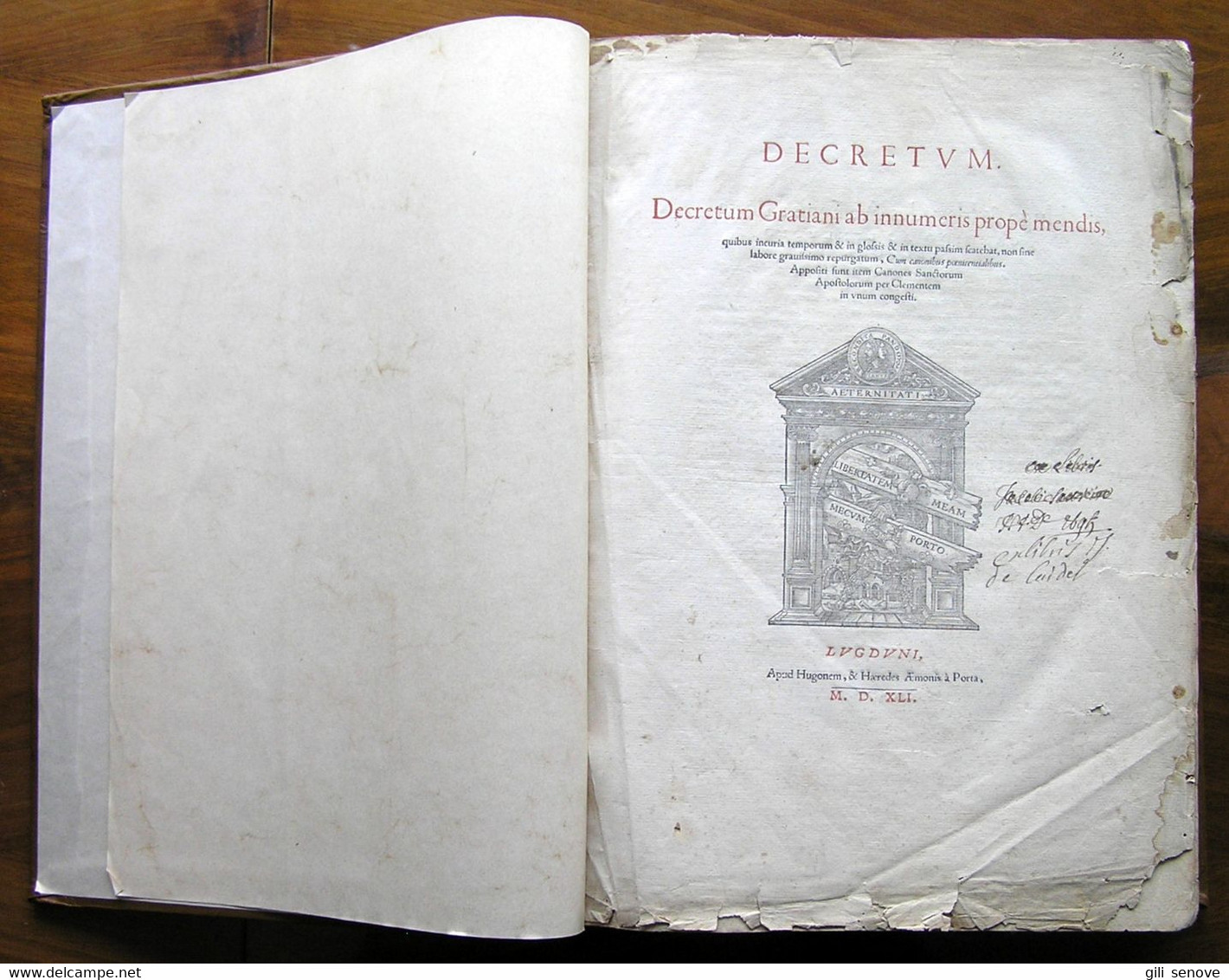 GRATIEN DECRETUM GRATIANI CORPUS JURIS CANONICI 1541 - Livres Anciens