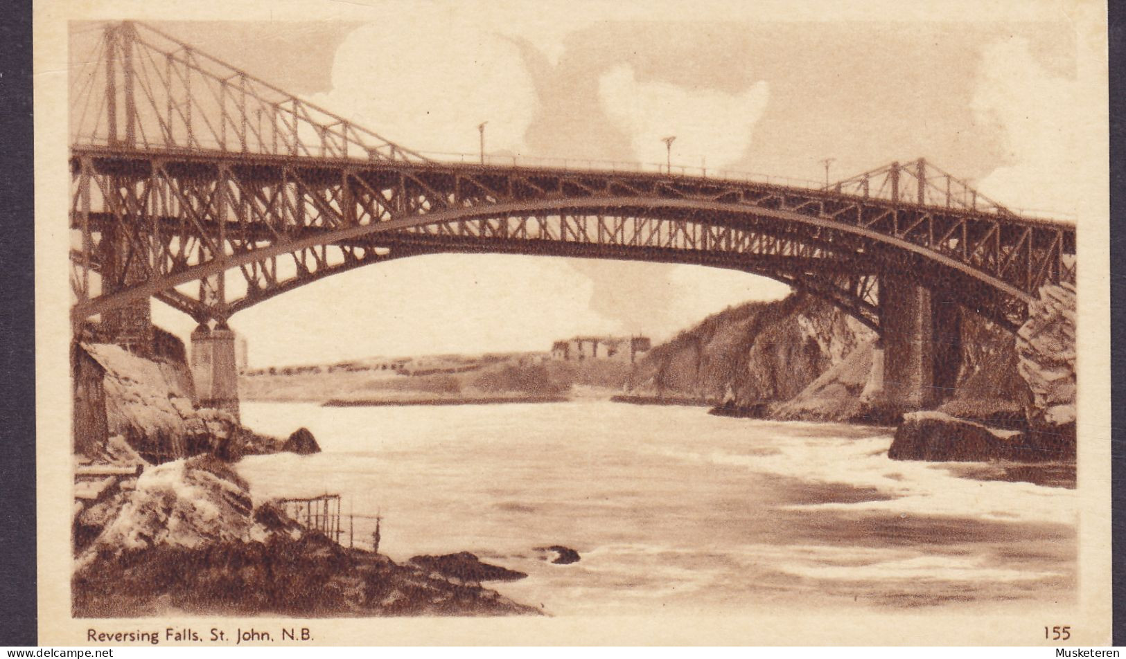 Canada Postal Stationery Ganzsache Entier 2c. George V. Reversing Falls. St. John N.B. Bridge Brücke Pont (Unused) - 1903-1954 Kings