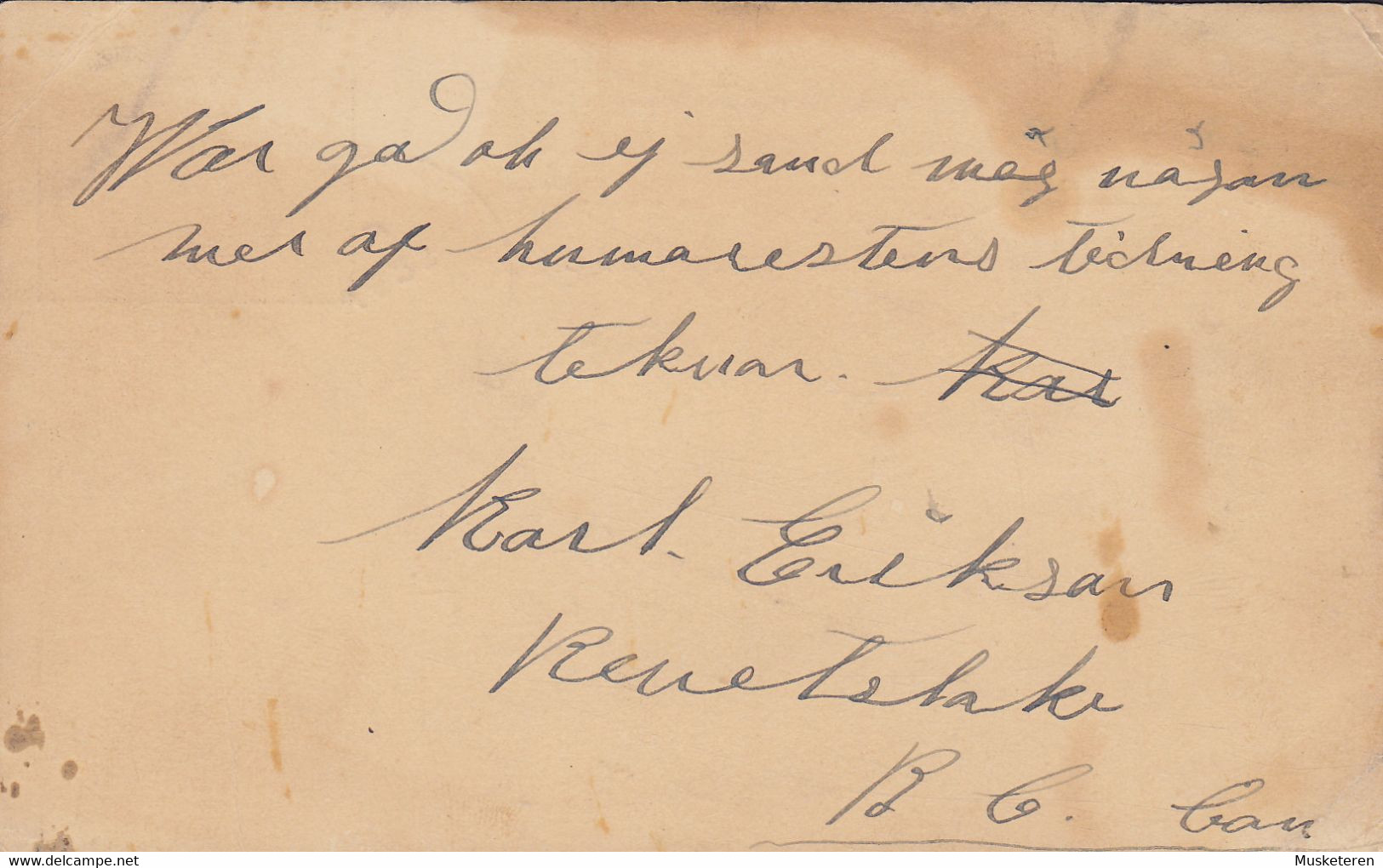 Canada Postal Stationery Ganzsache Entier 1c. Victoria Jubilee REVELSTOKE STATION B.C. 1899 CHICAGO USA (2 Scans) - 1860-1899 Reinado De Victoria