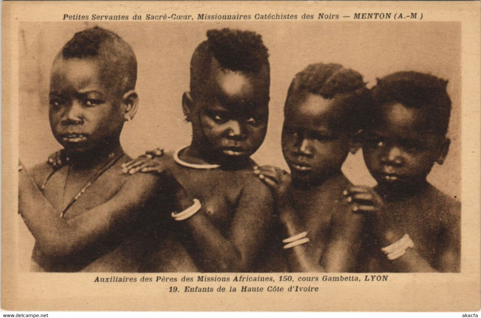 PC MISSIONARIES ENFANTS IVORY COAST ETHNIC TYPE (a28299) - Côte-d'Ivoire