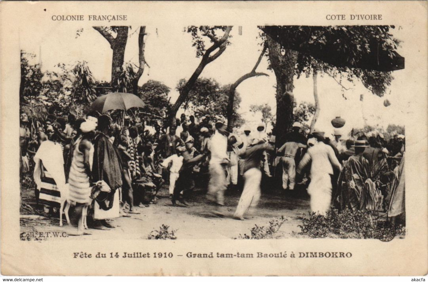 PC DIMBOKRO GRAND TAM-TAM BAOULE IVORY COAST ETHNIC TYPE (a28255) - Côte-d'Ivoire