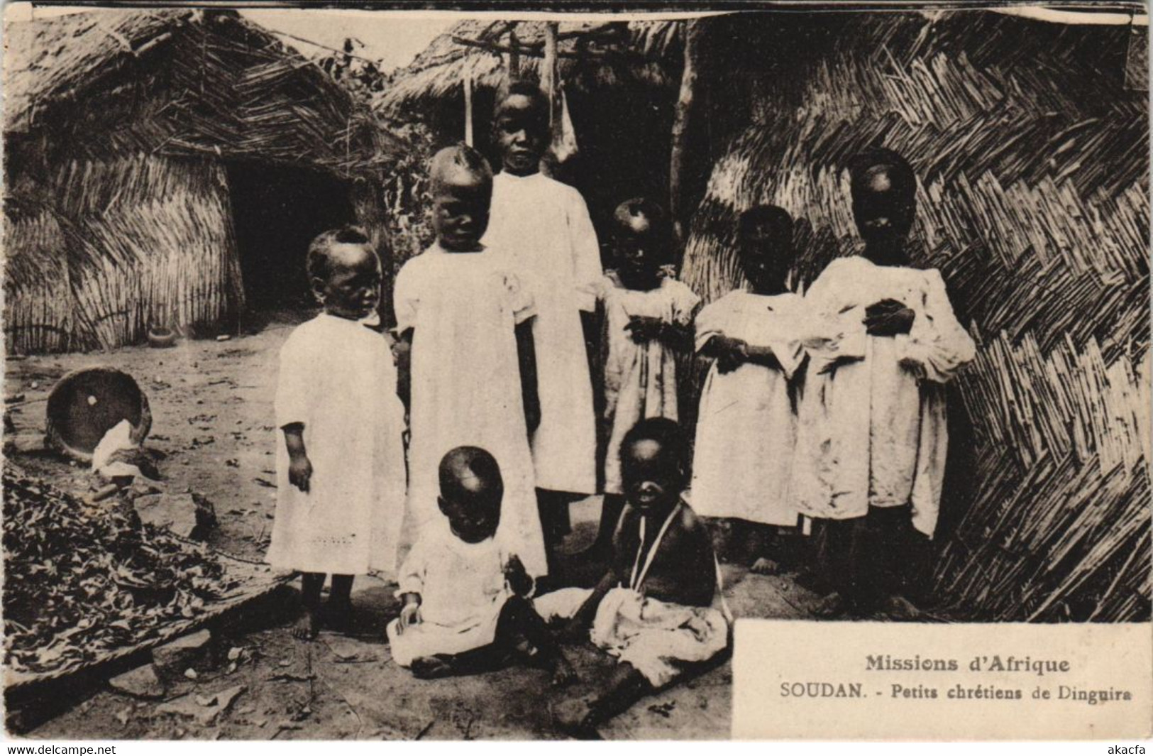 PC MISSIONARIES PETITS CHRETIENS DE DINGUIRE SOUDAN ETHNIC TYPE (a28329) - Sudan