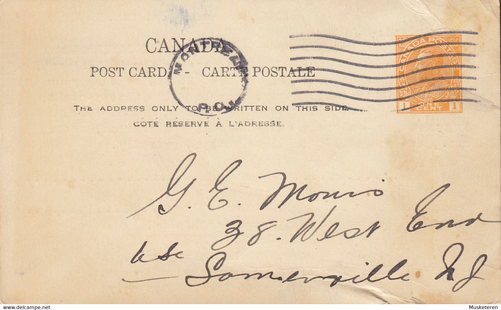 Canada Postal Stationery Ganzsache Entier GV. TIFINITE JEWELRY CO., MONTREAL Ont. NO DATE/YEAR To SUMMERVILLE - 1903-1954 Könige
