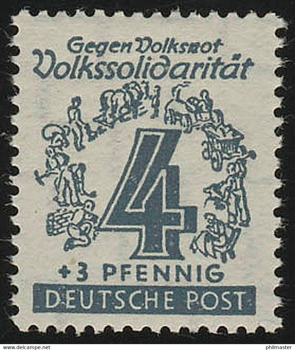 SBZ 139Y Volkssolidarität 4 Pf, Dunkelblaugrau, ** - Andere & Zonder Classificatie