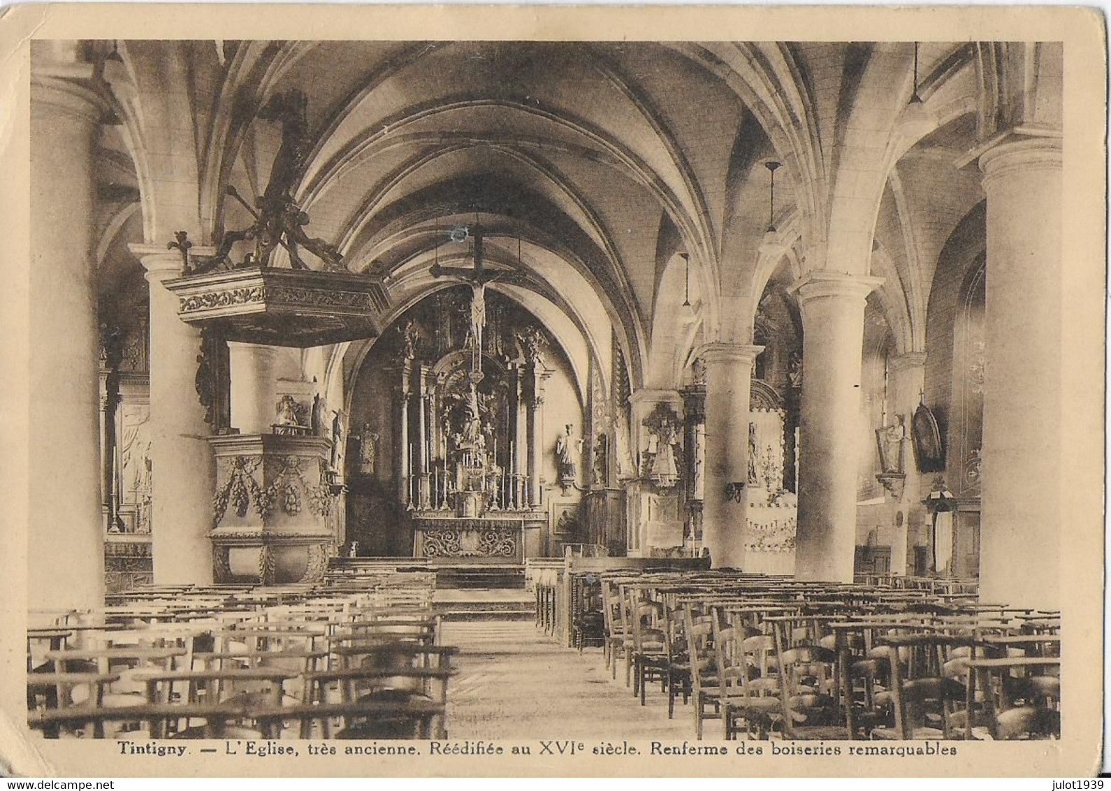 TINTIGNY ..-- Intérieur De L' Eglise . 1938 De MARBEHAN Vers BRUXELLES . Vverso . - Tintigny