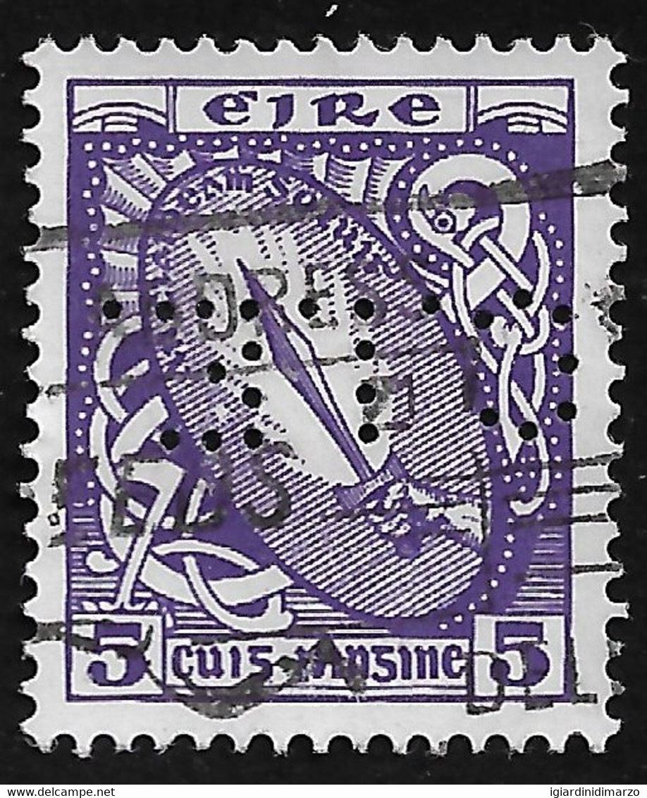 PERFIN IRLANDA - 1967 Valore Usato Da 5 P. Violetto, Soggetti Diversi, Con Perforazione - In Ottime Condizioni. - Perfins