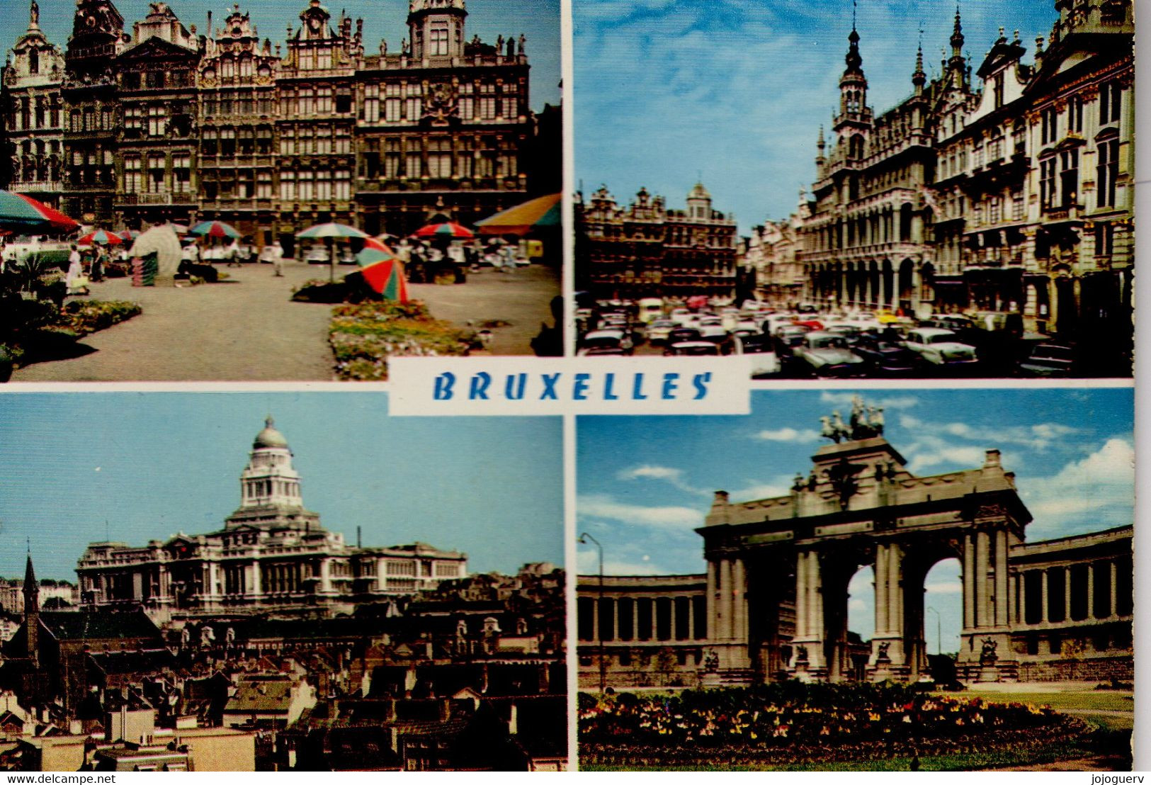 Bruxelles 4 Vues: Grand'place , Palais De Justice , Cinquantenaire ; Expédiée De Waterloo - Panoramische Zichten, Meerdere Zichten