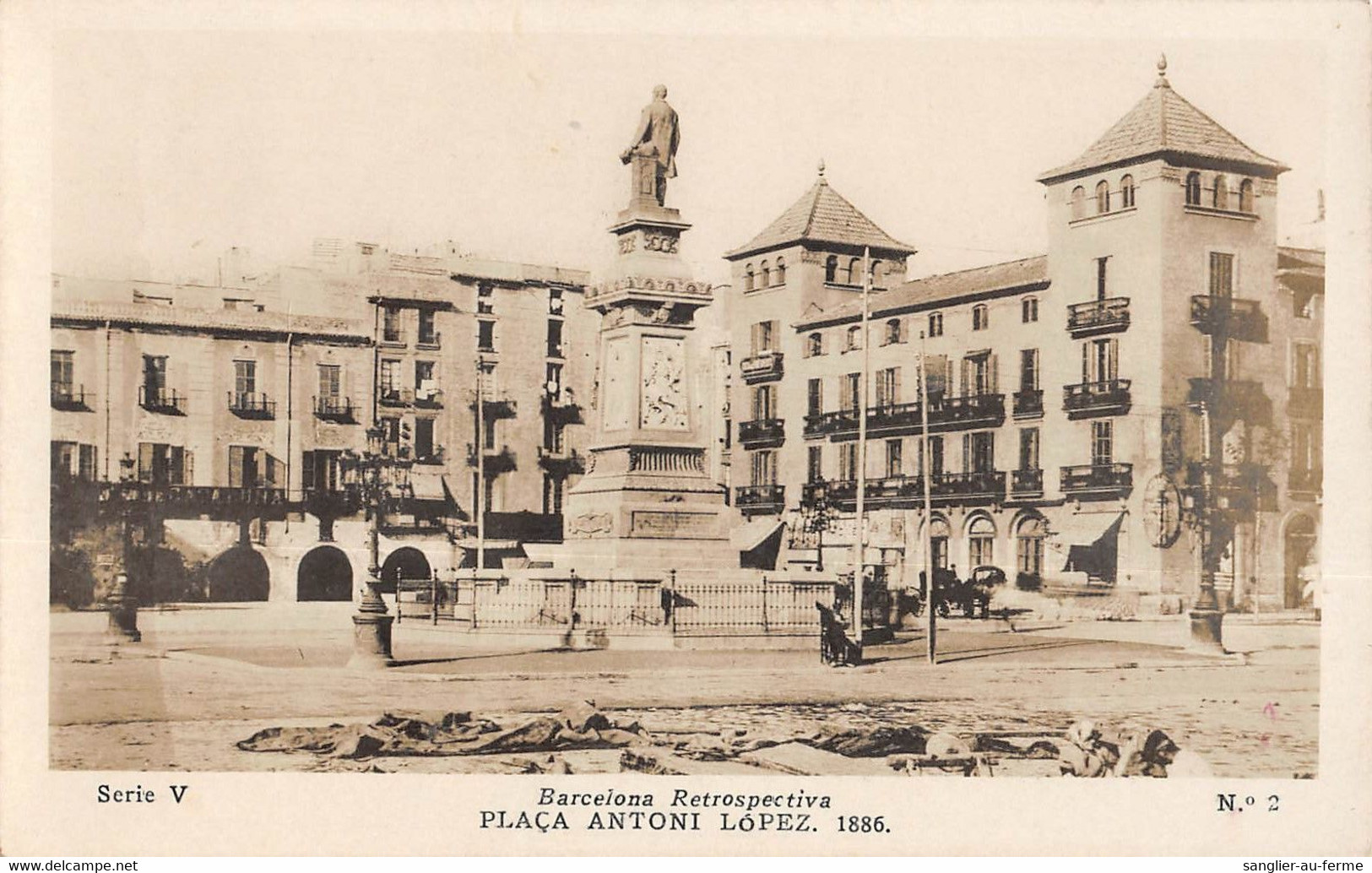 CPA BARCELONA RETROSPECTIVA PLACA ANTONI LOPEZ 1886 - Barcelona
