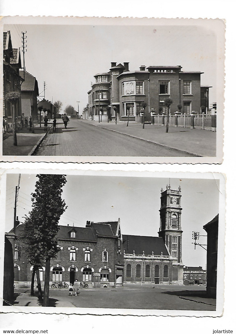 D 62 CPSM  HARNES  2 Cartes Vue A L Entree De La Place // Le Groupe Barbusse Route D Annay N0128 - Harnes