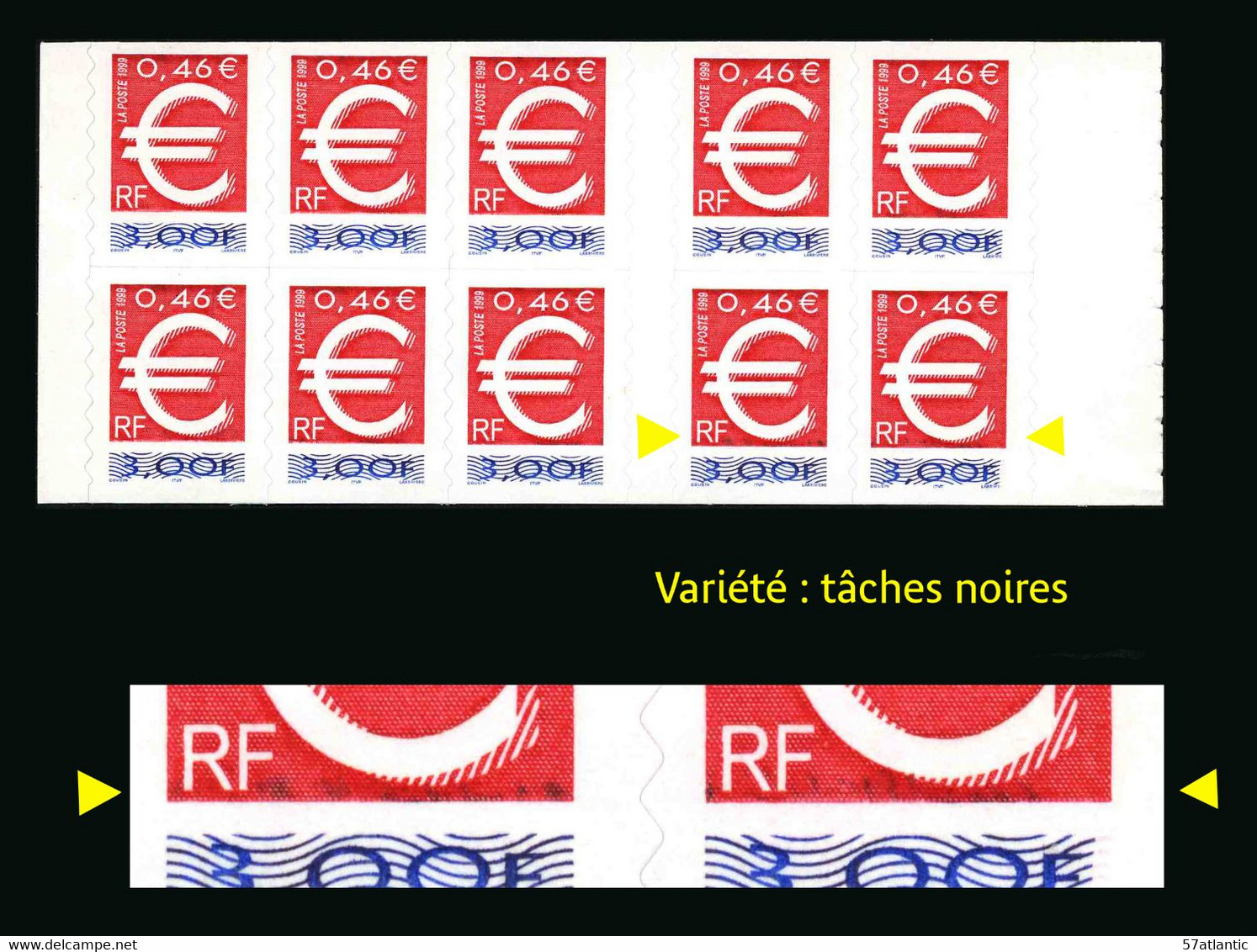 FRANCE - CARNET - YT 3215-C1 - VARIETE TACHES NOIRES - CARNET NEUF NON PLIE ** - Booklets