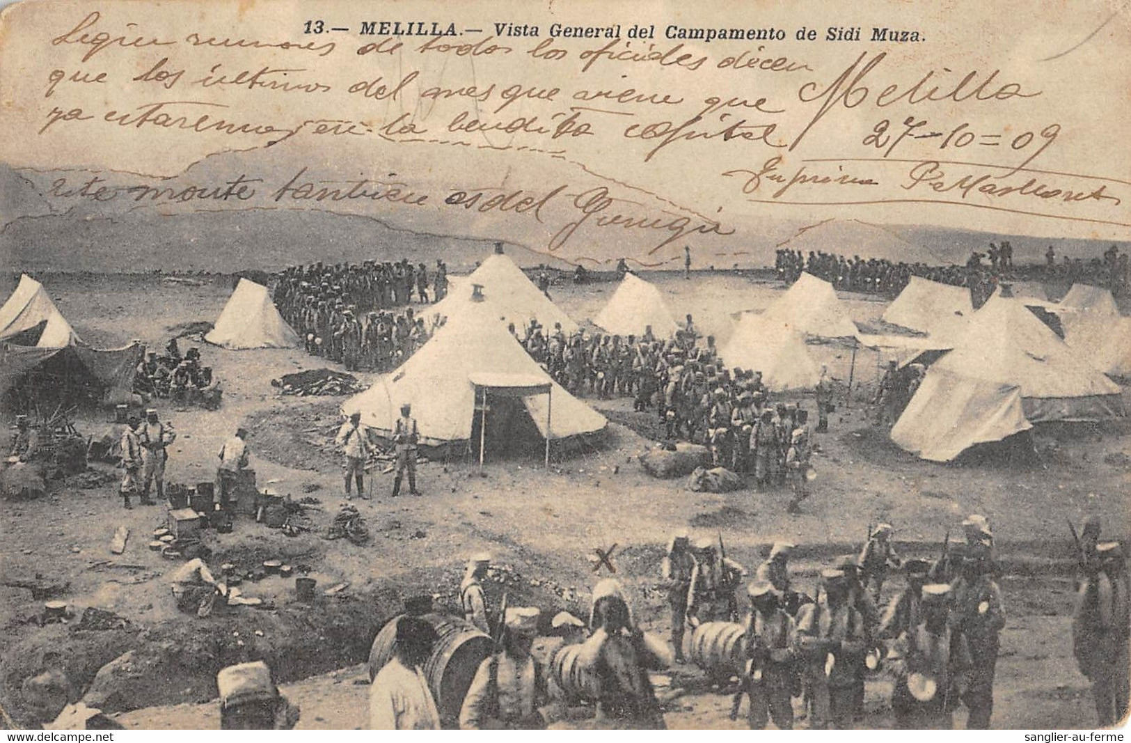 CPA MAROC MELILLA VISTA GENERAL DEL CAMPAMENTO DE SIDI MUZA - Sonstige & Ohne Zuordnung