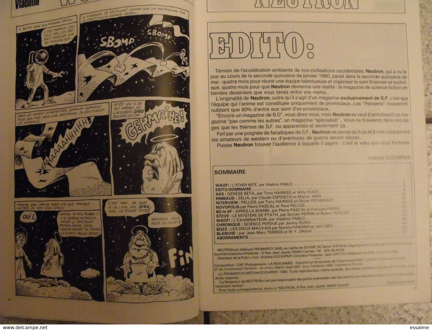 3 n° de la revue Neutron. magazine de Science-fiction en BD. n° 1,3,4. Pellos Mézières mako poïvet bogdanoff guieu 1980