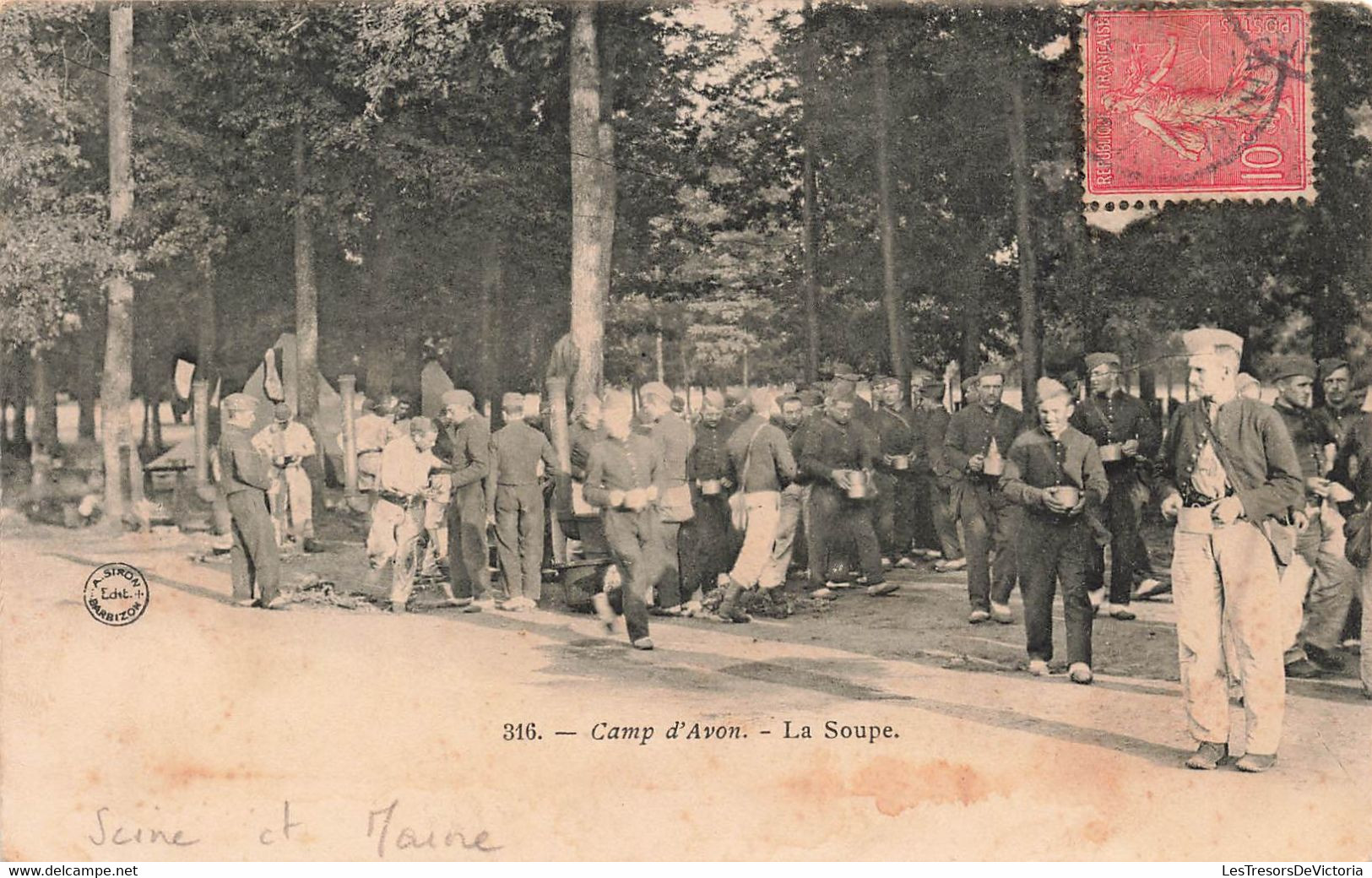 CPA Camp D'avon - La Soupe - Camp Militaire - Avon