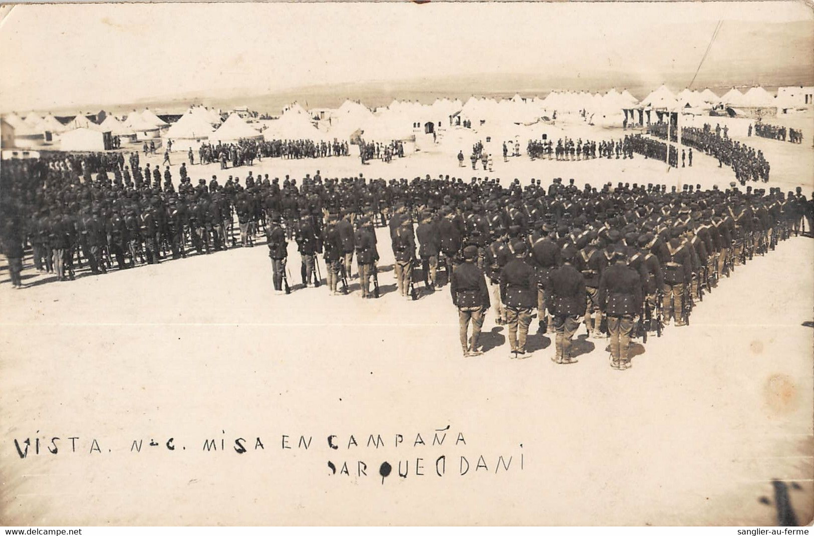 CPA MAROC GUERRE DU RIF CARTE PHOTO VISTA MISA EN CAMPANA DARQUEODANI - Autres & Non Classés