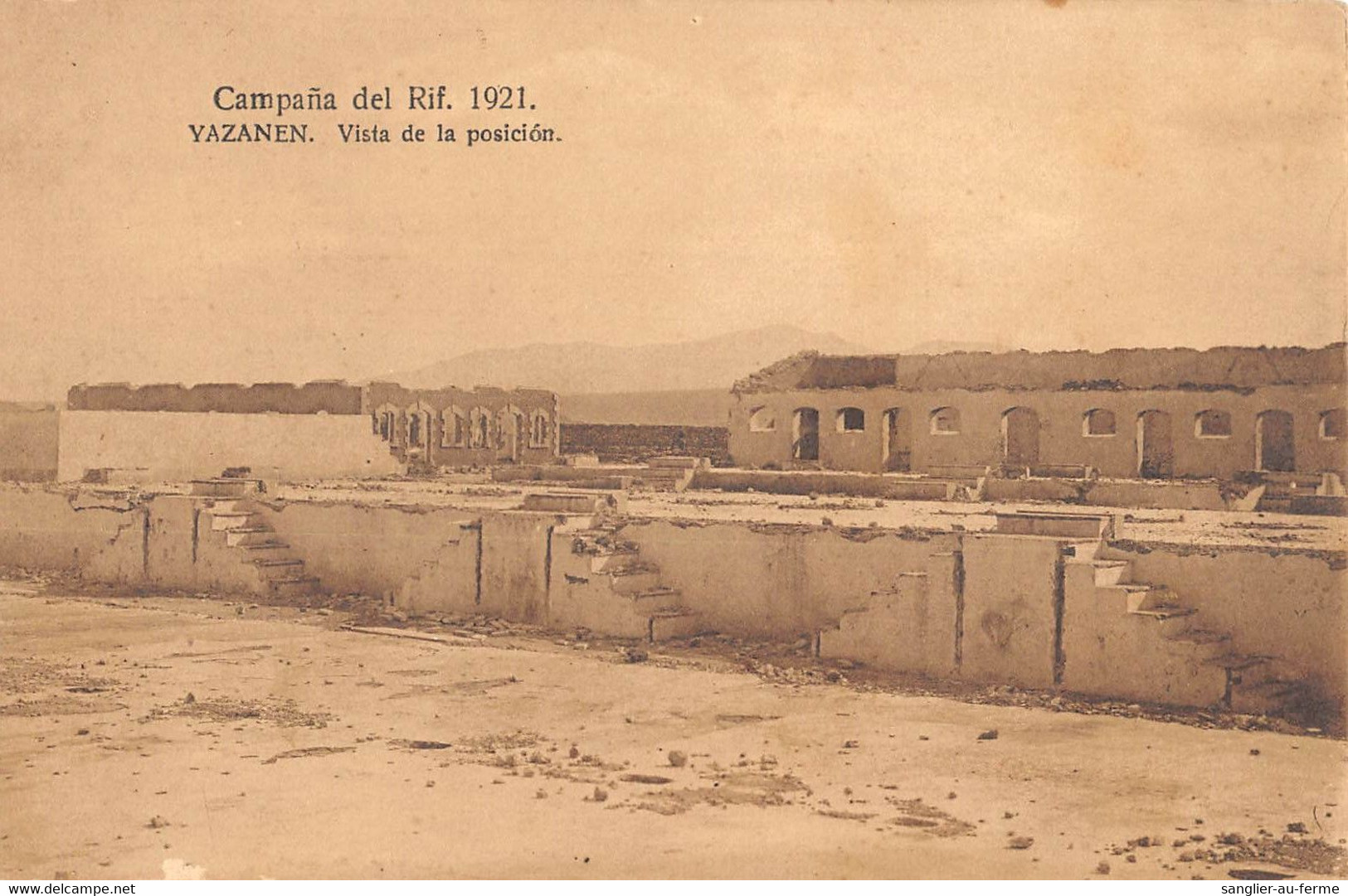 CPA MAROC CAMPANA DEL RIF 1921 YAZANEN VISTA DE LA POSICION - Autres & Non Classés