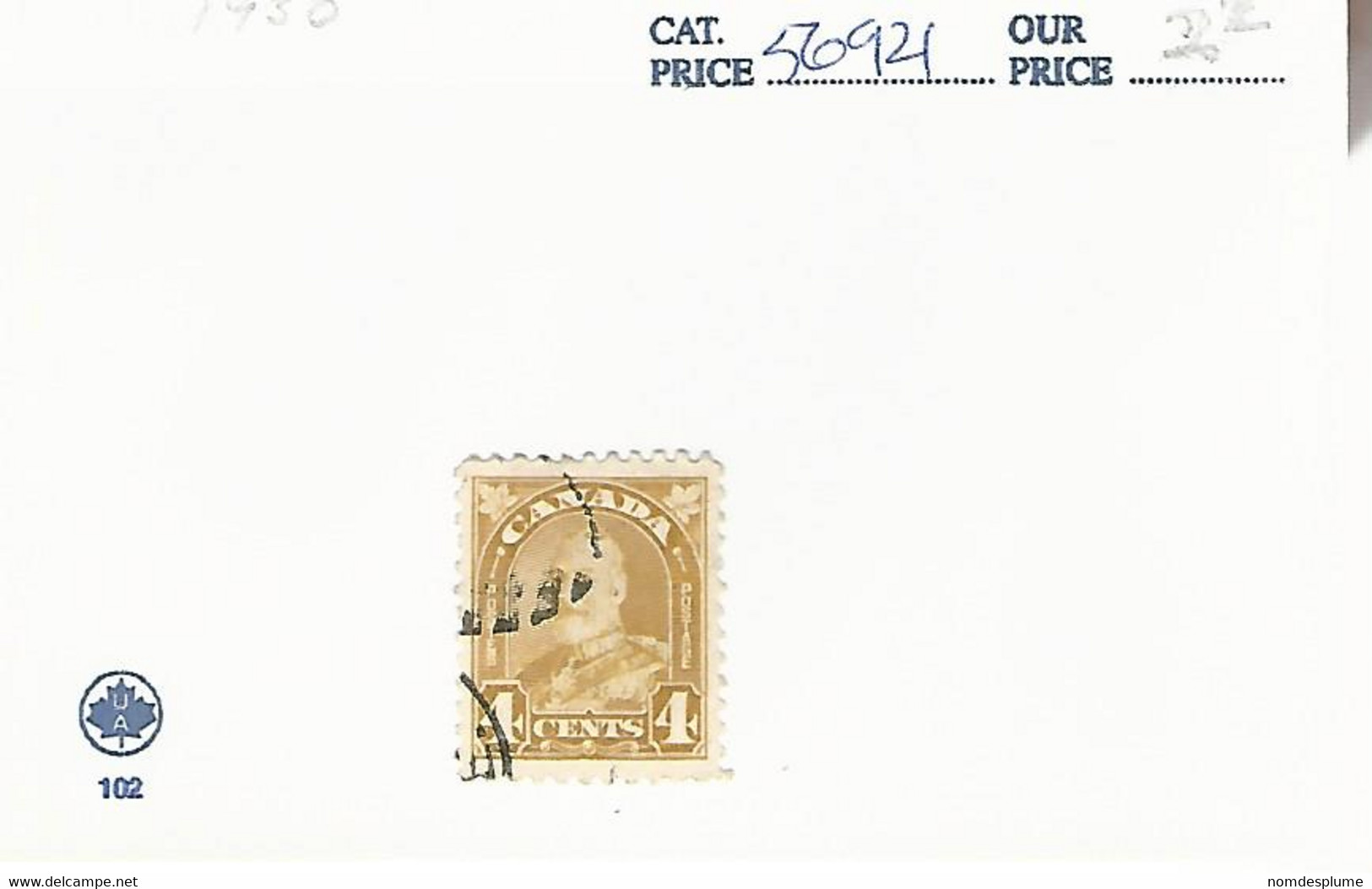 56921 ) Canada 1930  Postmark Cancel - Usados