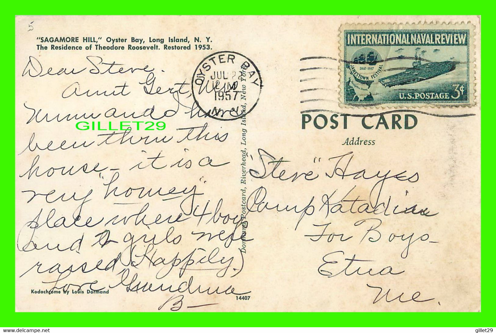 LONG ISLAND, NY - SAGAMORE HILL, OYSTER BAY - TRAVEL IN 1957 - - Long Island