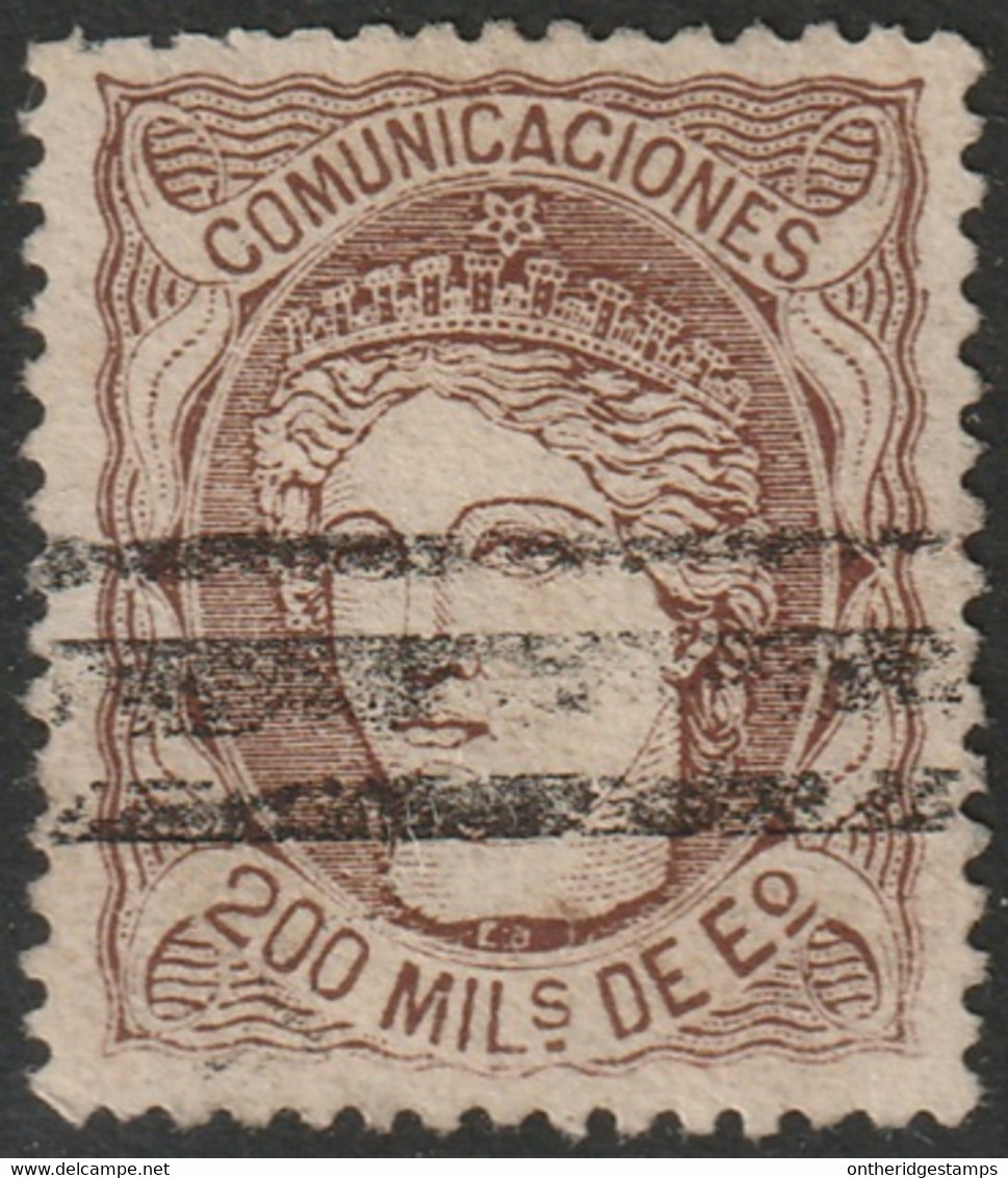 Spain 1870 Sc 168 Ed 109S Used Bar Cancel - Oblitérés