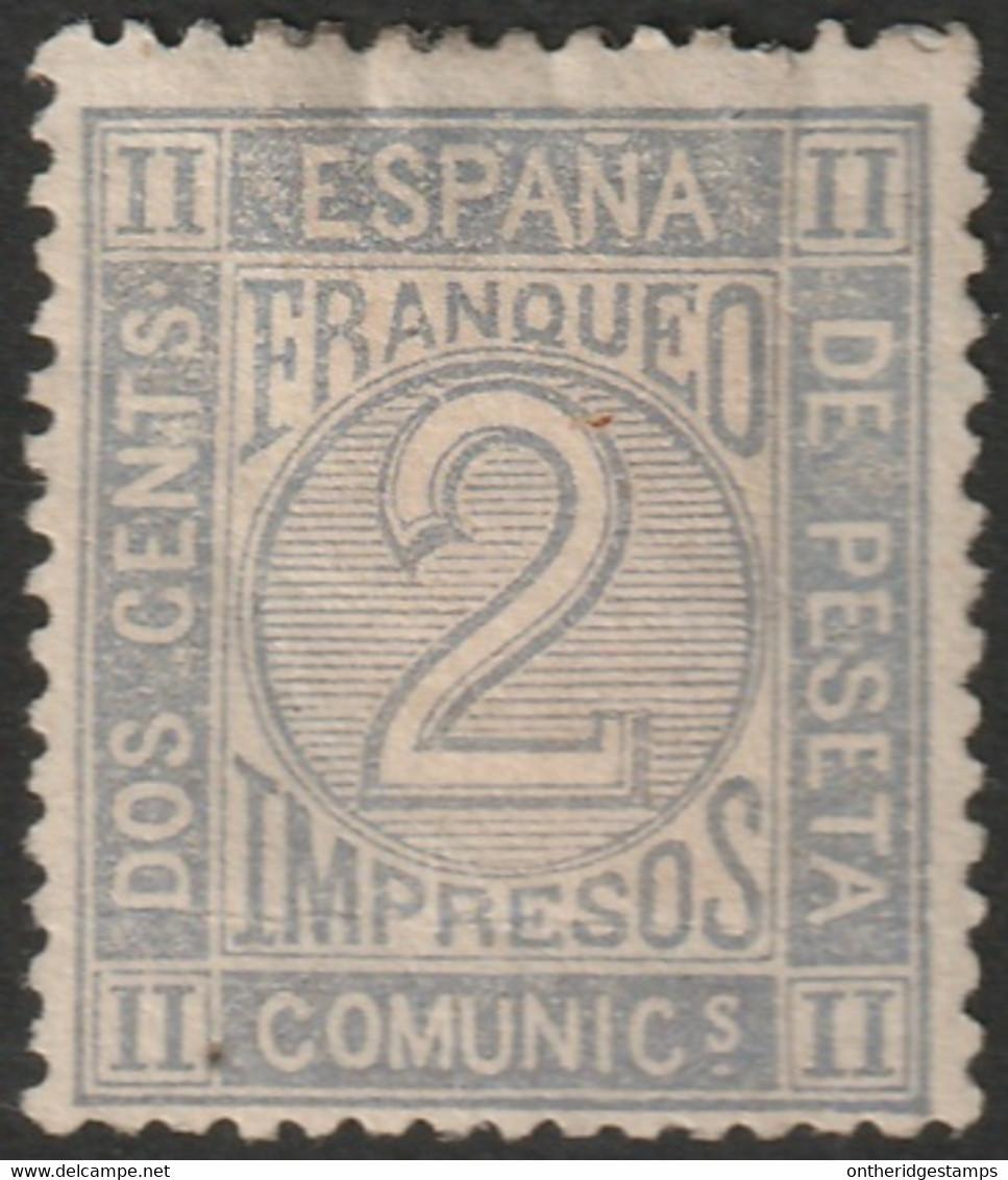 Spain 1872 Sc 176 Ed 116 MH* Disturbed Gum Heavy Hinge - Unused Stamps