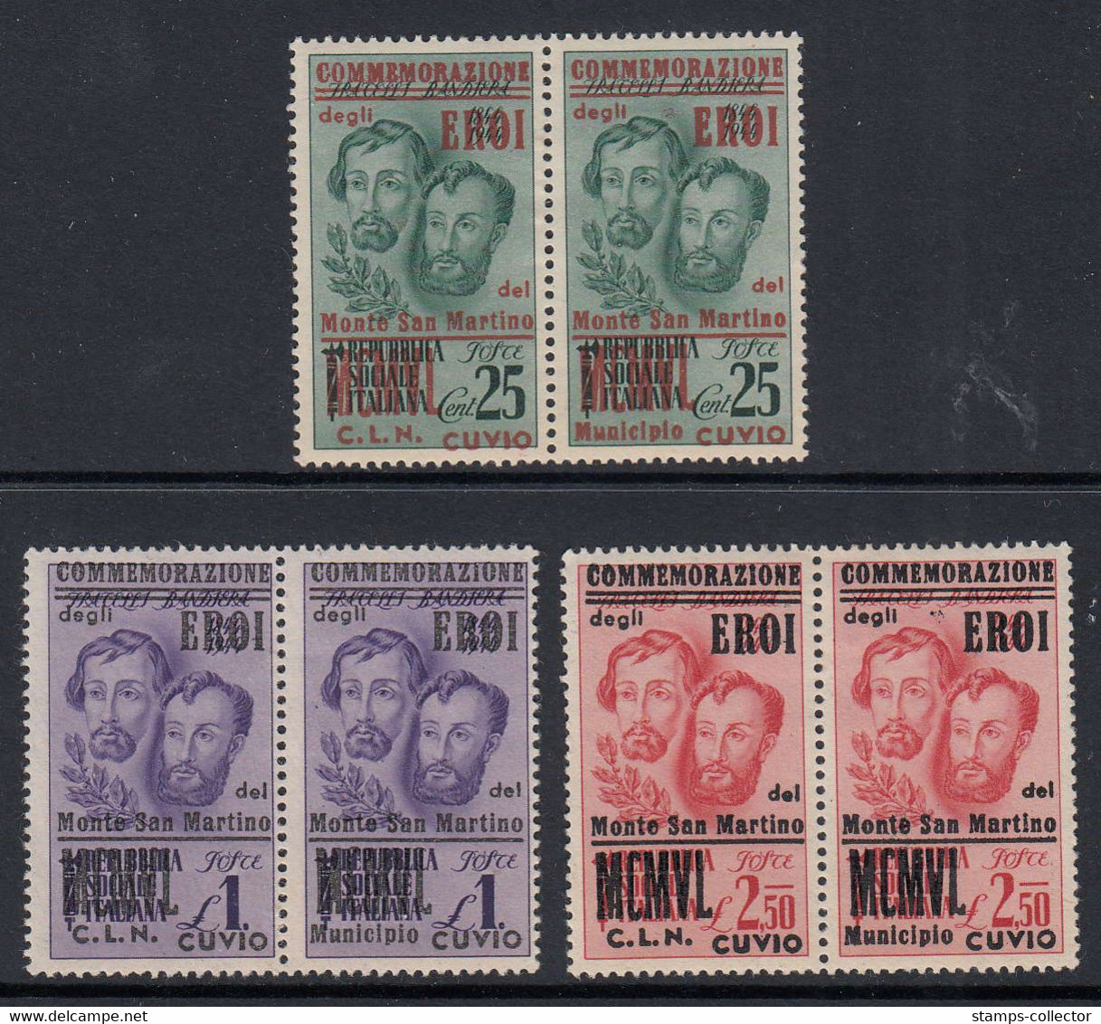 Italy. C.L.N. Cuvio Eroi Monte S. Martino. Set In Paar MH, Light Hinge. - National Liberation Committee (CLN)