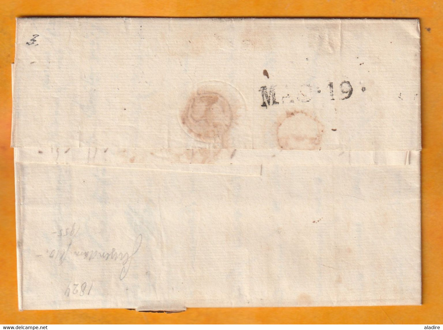 1824 - Marque Postale 32 LA REOLE sur lettre pliée avec corresp de 2 p vers NICE, Piémont Sardaigne - taxe 18