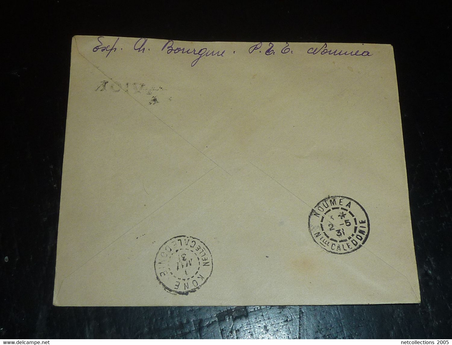 LETTRE DE NOUVELLE CALEDONIE ET DEPENDANCES N°148 SURCHARGE " AVION " 1931 De NOUMEA Pour KONE...- ENVELOPPE PLI (DOC-F) - Briefe U. Dokumente