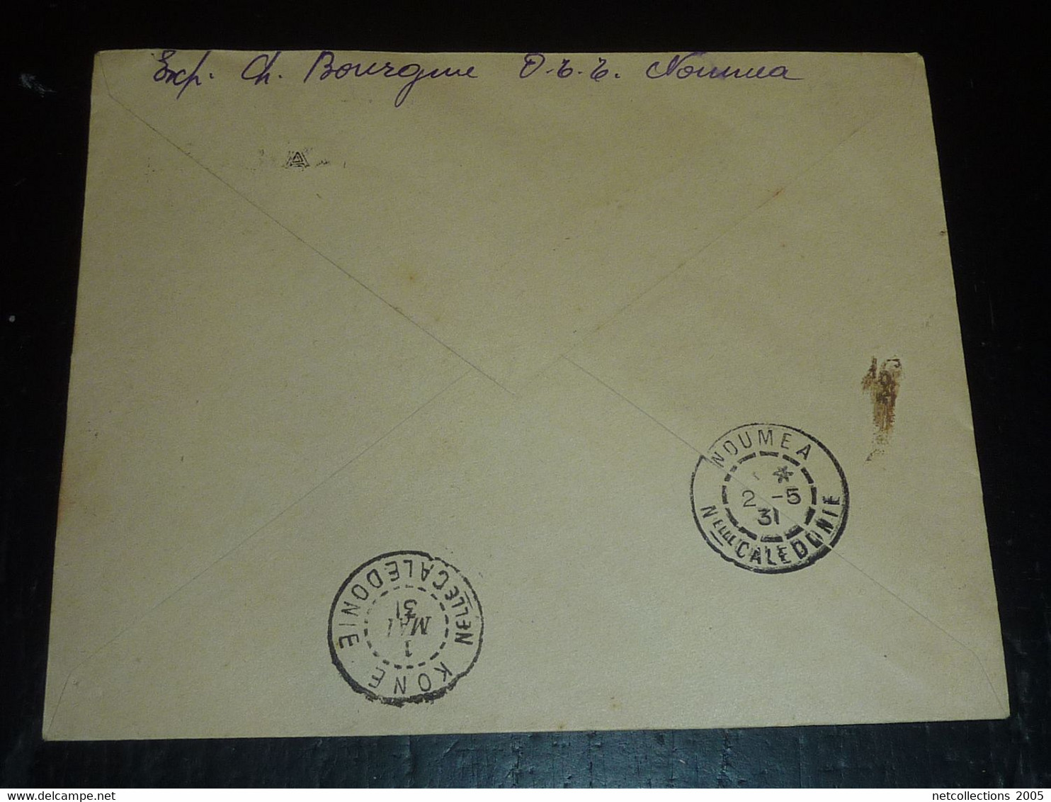 LETTRE DE NOUVELLE CALEDONIE ET DEPENDANCES N°146 SURCHARGE " AVION " 1931 De NOUMEA Pour KONE...- ENVELOPPE PLI (DOC-F) - Briefe U. Dokumente