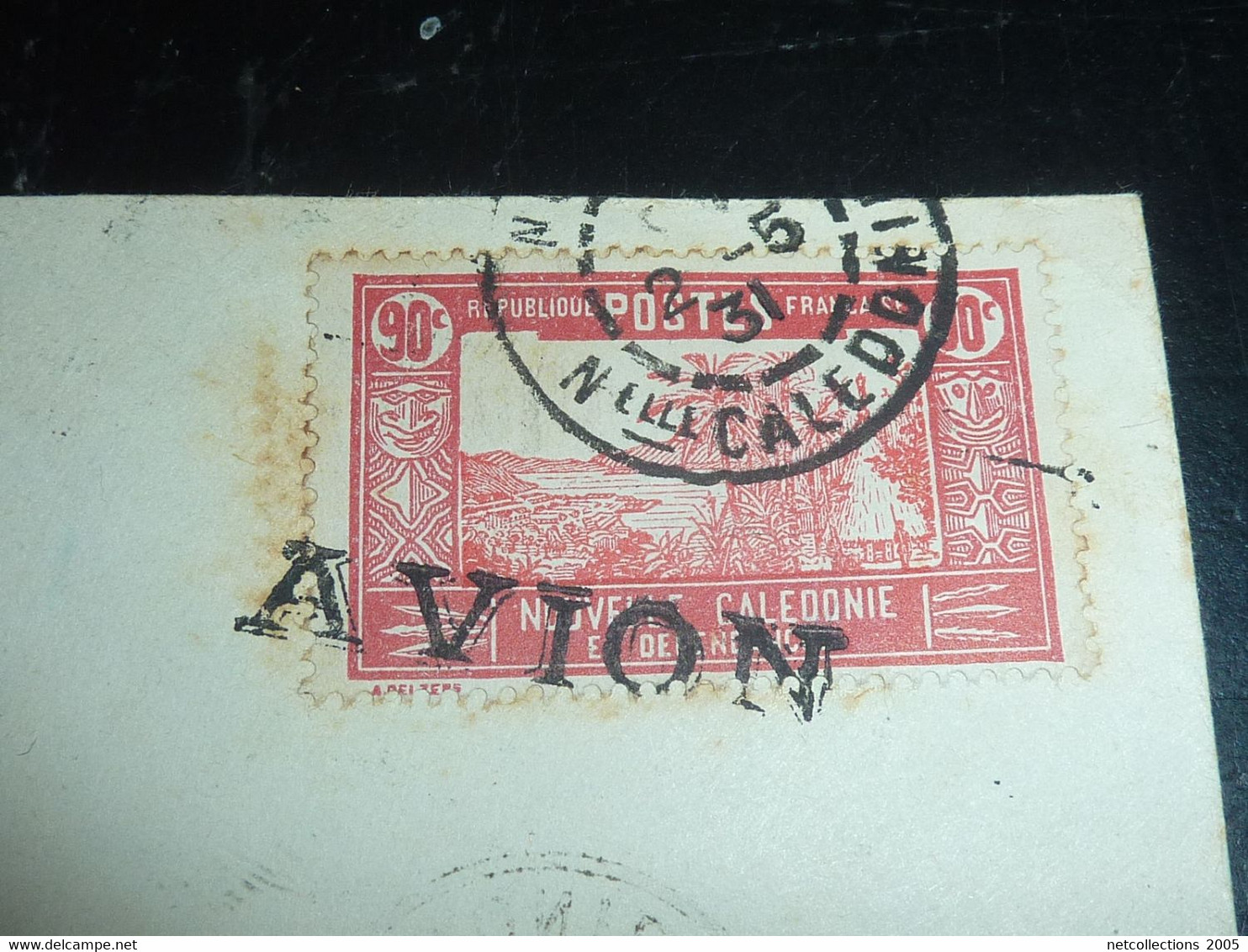 LETTRE DE NOUVELLE CALEDONIE ET DEPENDANCES N°153 SURCHARGE " AVION " 1931 De NOUMEA à KAALA-GOMEN ENVELOPPE PLI (DOC-F) - Covers & Documents