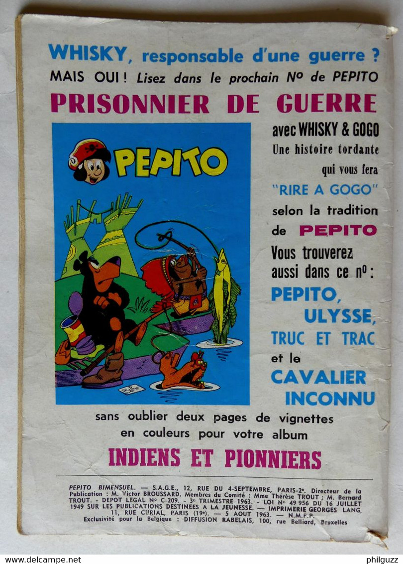 PEPITO  N° 212 SAGEDITION 1963 Pages Centrales Vignettes Présente. - Sagédition