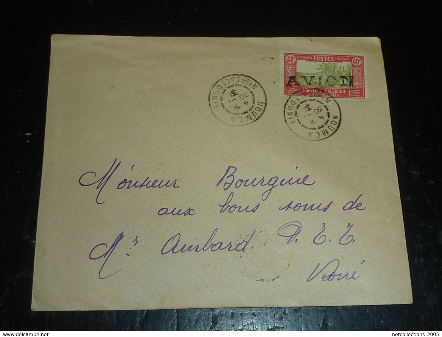 LETTRE DE NOUVELLE CALEDONIE ET DEPENDANCES N°148 SURCHARGE " AVION " 1931 De NOUMEA à KONE - ENVELOPPE (DOC-F) - Storia Postale