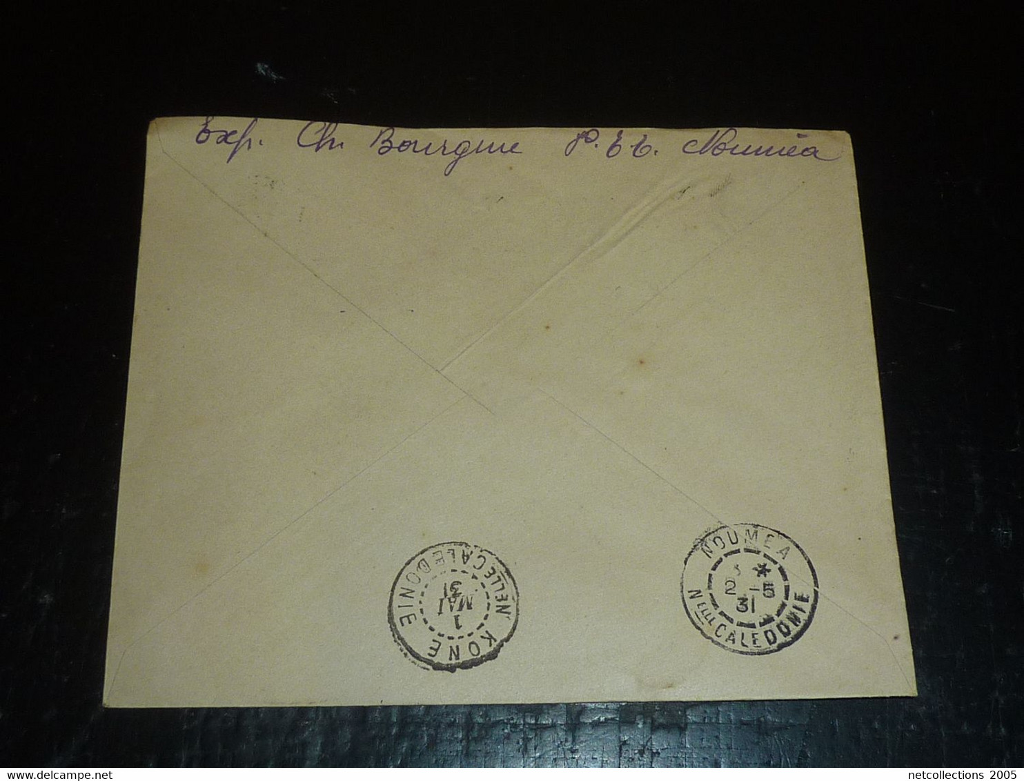 LETTRE DE NOUVELLE CALEDONIE ET DEPENDANCES N°153 SURCHARGE " AVION " 1931 De NOUMEA à KONE - ENVELOPPE (DOC-F) - Storia Postale