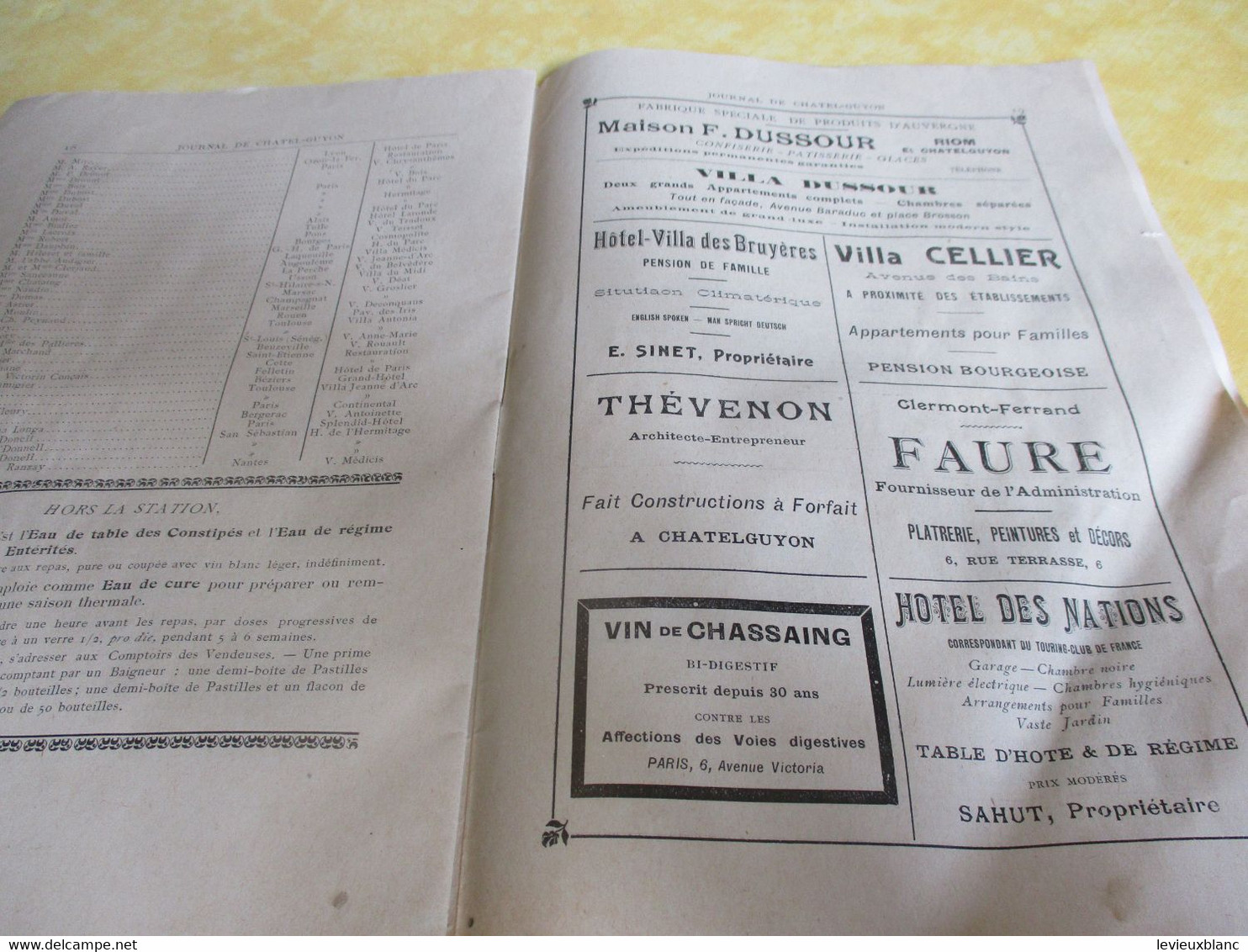 Châtel-Guyon Journal /N°20/ Duchesne /CHATEL-GUYON -LES-BAINS  / 1908               VPN384