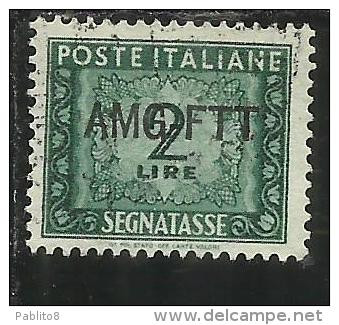 TRIESTE A 1949 1954 AMG-FTT SOPRASTAMPATO D'ITALIA ITALY OVERPRINTED SEGNATASSE TAXES TASSE LIRE 2 USATO USED - Segnatasse
