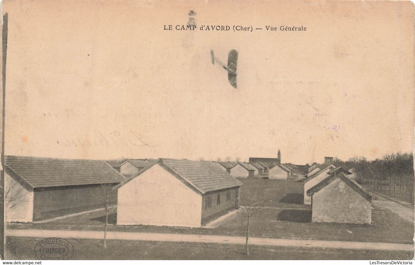 CPA Le Camp D'avord - Vue Generale - Avion - Tampon 8 E Régiment - Avord