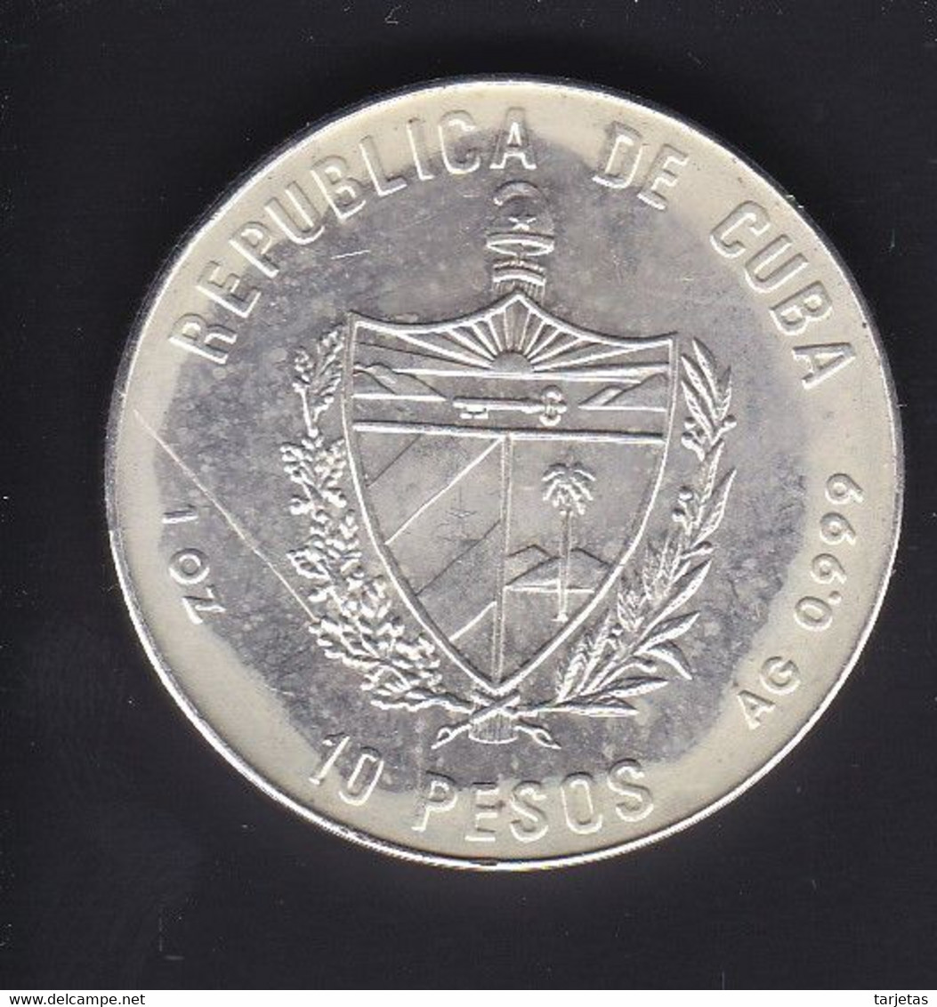 MONEDA DE PLATA DE CUBA DE 10 PESOS AÑO 1989 30 ANIV. DE LA REVOLUCION (LA DE LA FOTO) - Cuba