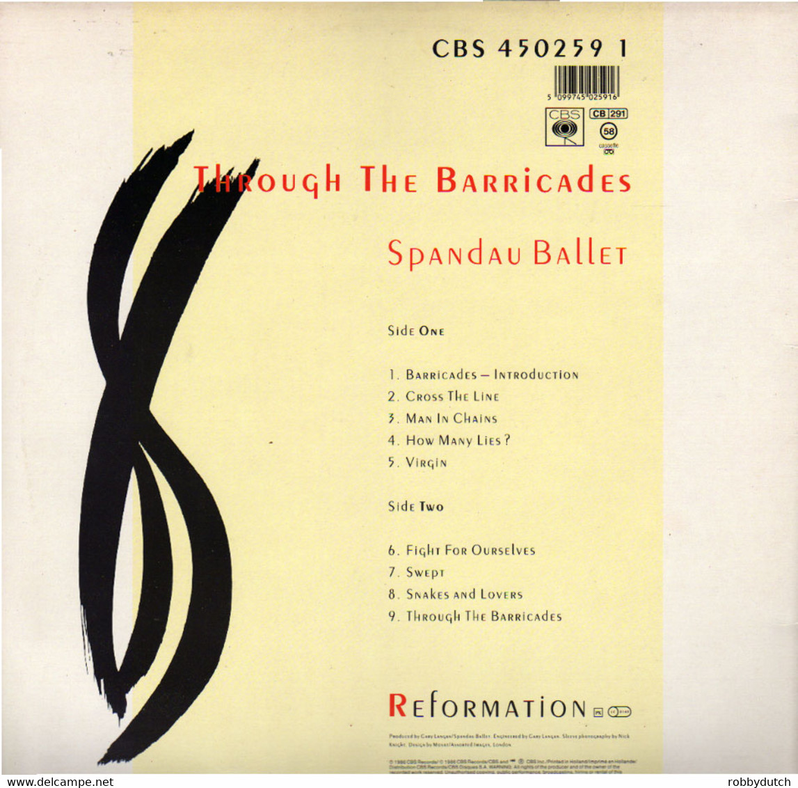 * LP *  SPANDAU BALLET - THROUGH THE BARRICADES (Holland 1986 EX!!) - Disco, Pop