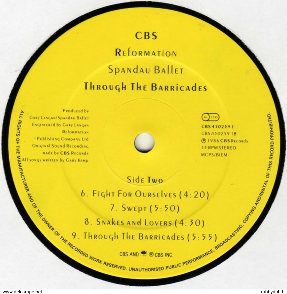 * LP *  SPANDAU BALLET - THROUGH THE BARRICADES (Holland 1986 EX!!) - Disco, Pop
