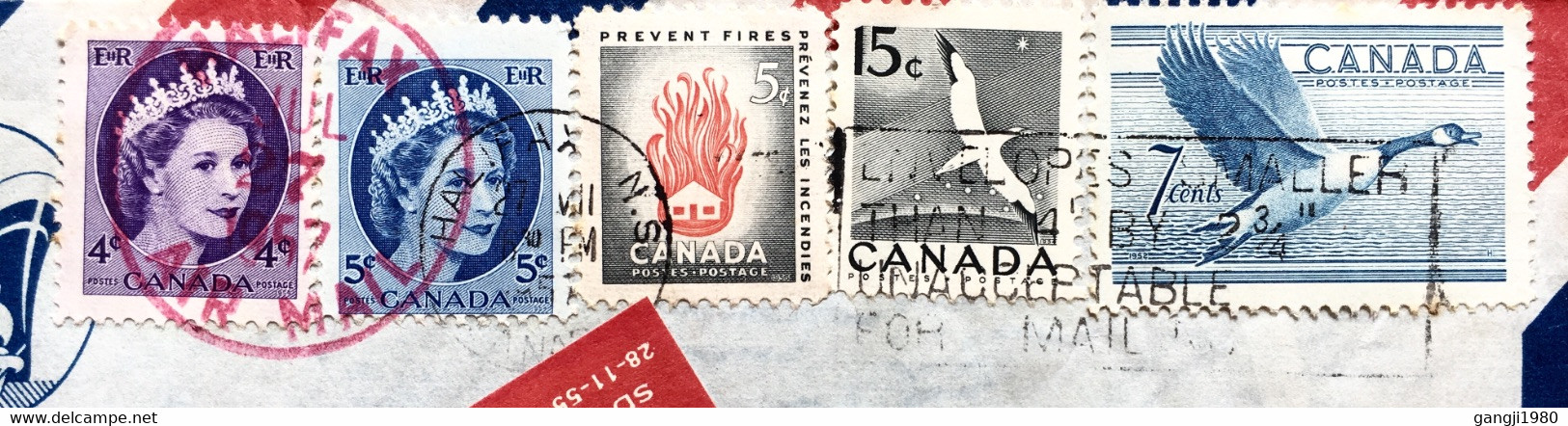 CANADA TO USA USED COVER 1957, VIGNETTE “SPECIAL DELIVERY EXPRESS” 1955 PRINT “HOLLAND-AMERICA LINE” HALIFEX RED CANCEL. - Luchtpost: Expres