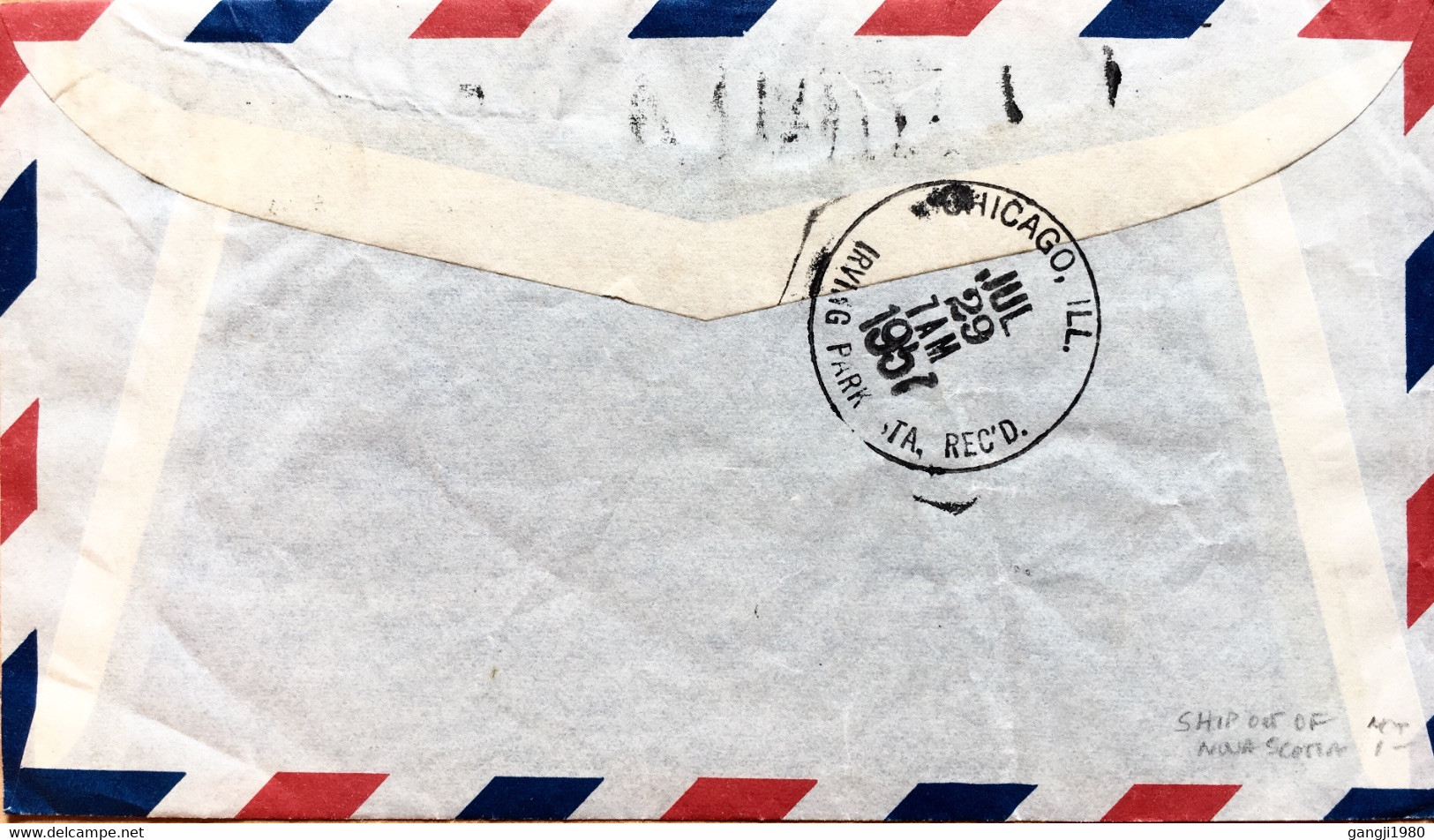 CANADA TO USA USED COVER 1957, VIGNETTE “SPECIAL DELIVERY EXPRESS” 1955 PRINT “HOLLAND-AMERICA LINE” HALIFEX RED CANCEL. - Airmail: Special Delivery